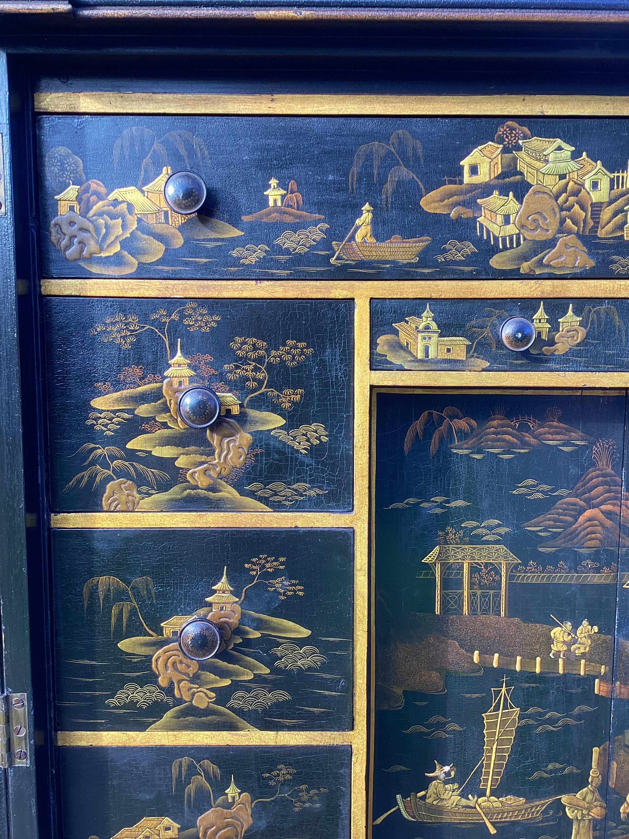 Regency Chinoiserie Cabinet on Stand For Sale 5