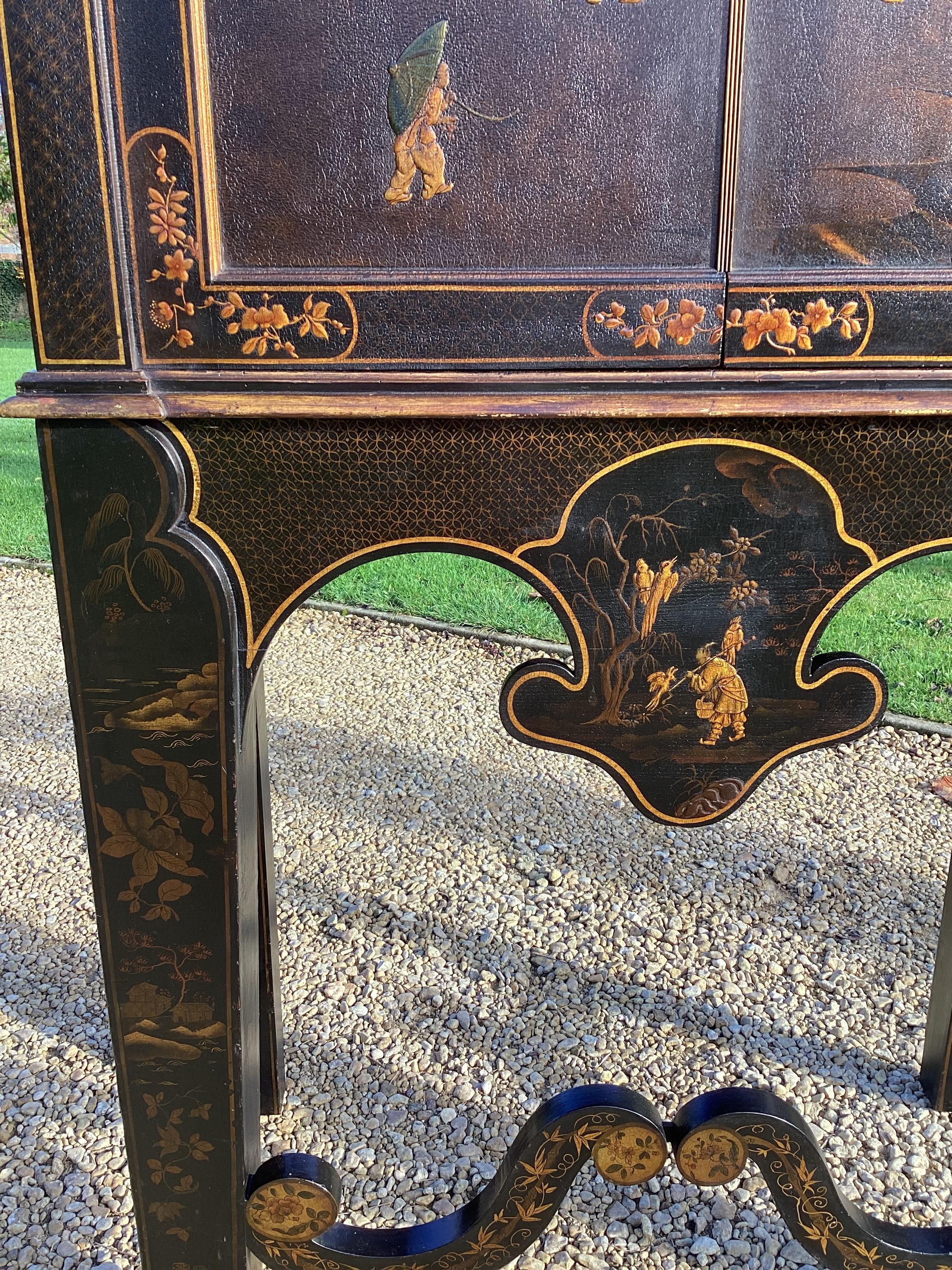 Regency Chinoiserie Cabinet on Stand For Sale 9