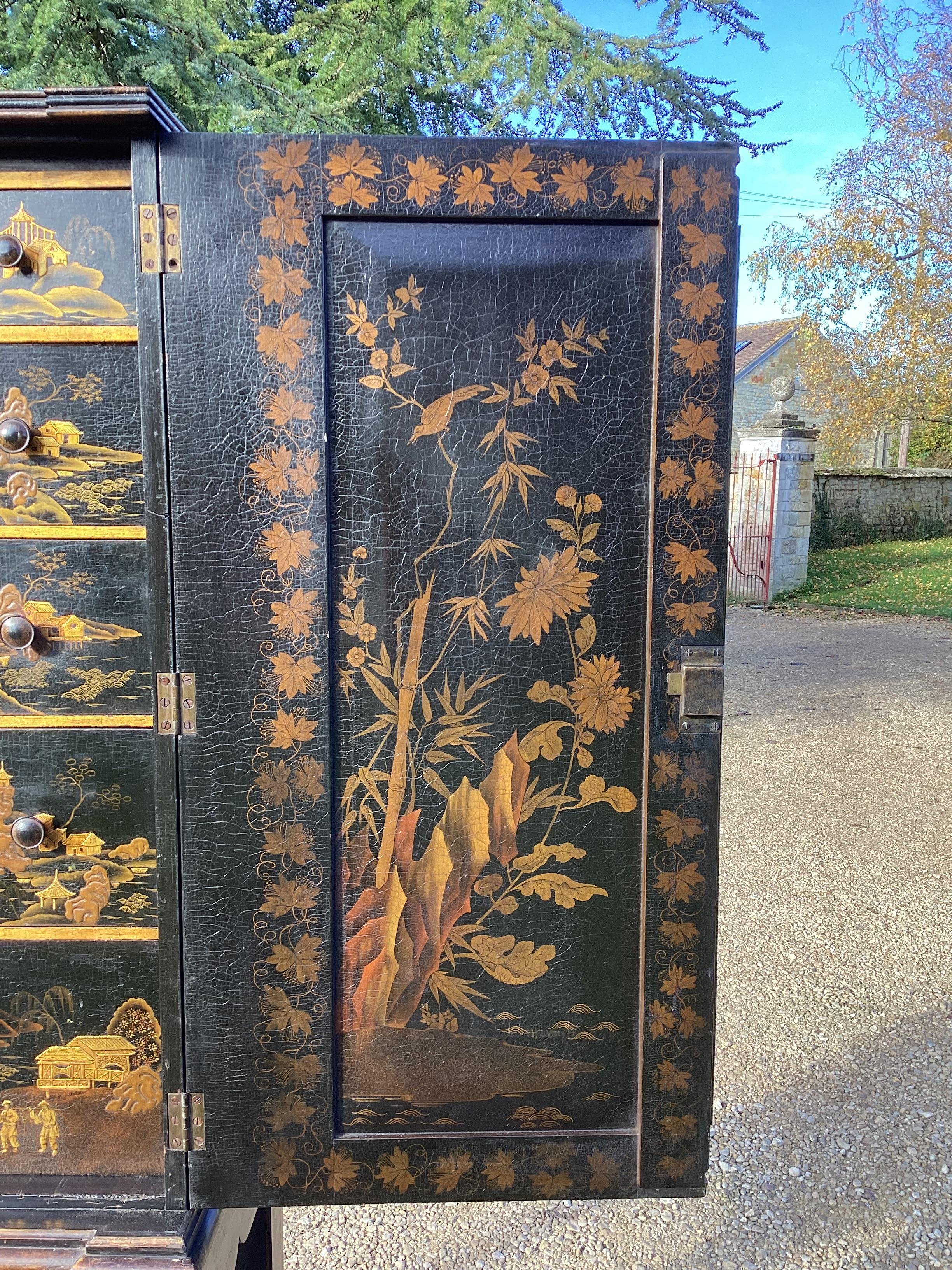 Early 19th Century Regency Chinoiserie Cabinet on Stand For Sale
