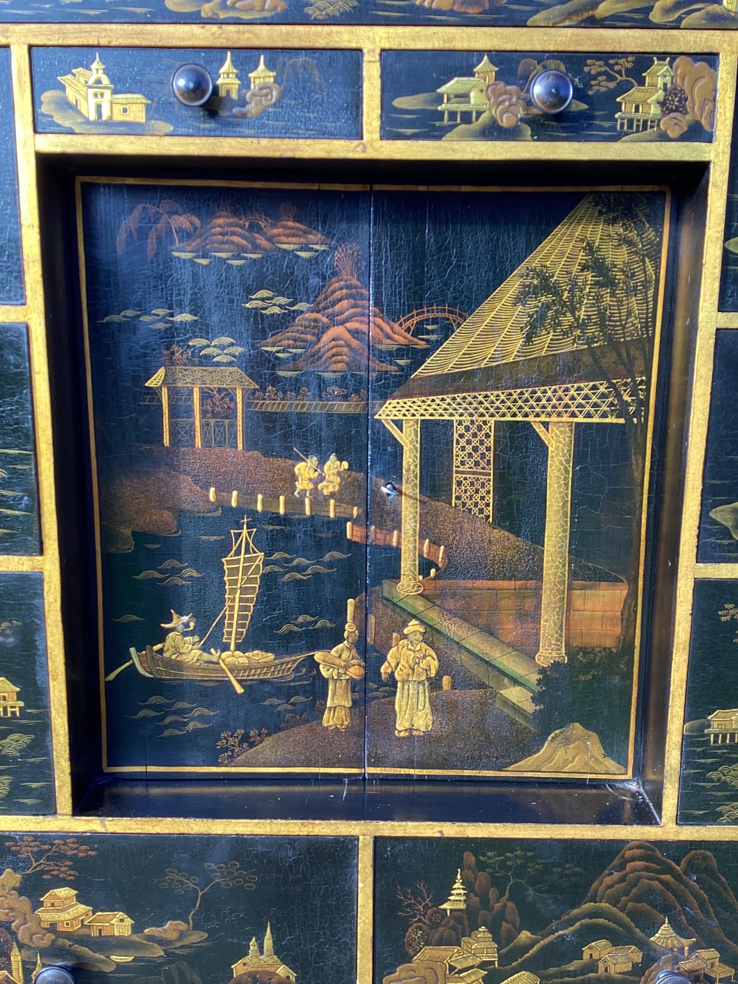Regency Chinoiserie Cabinet on Stand For Sale 1