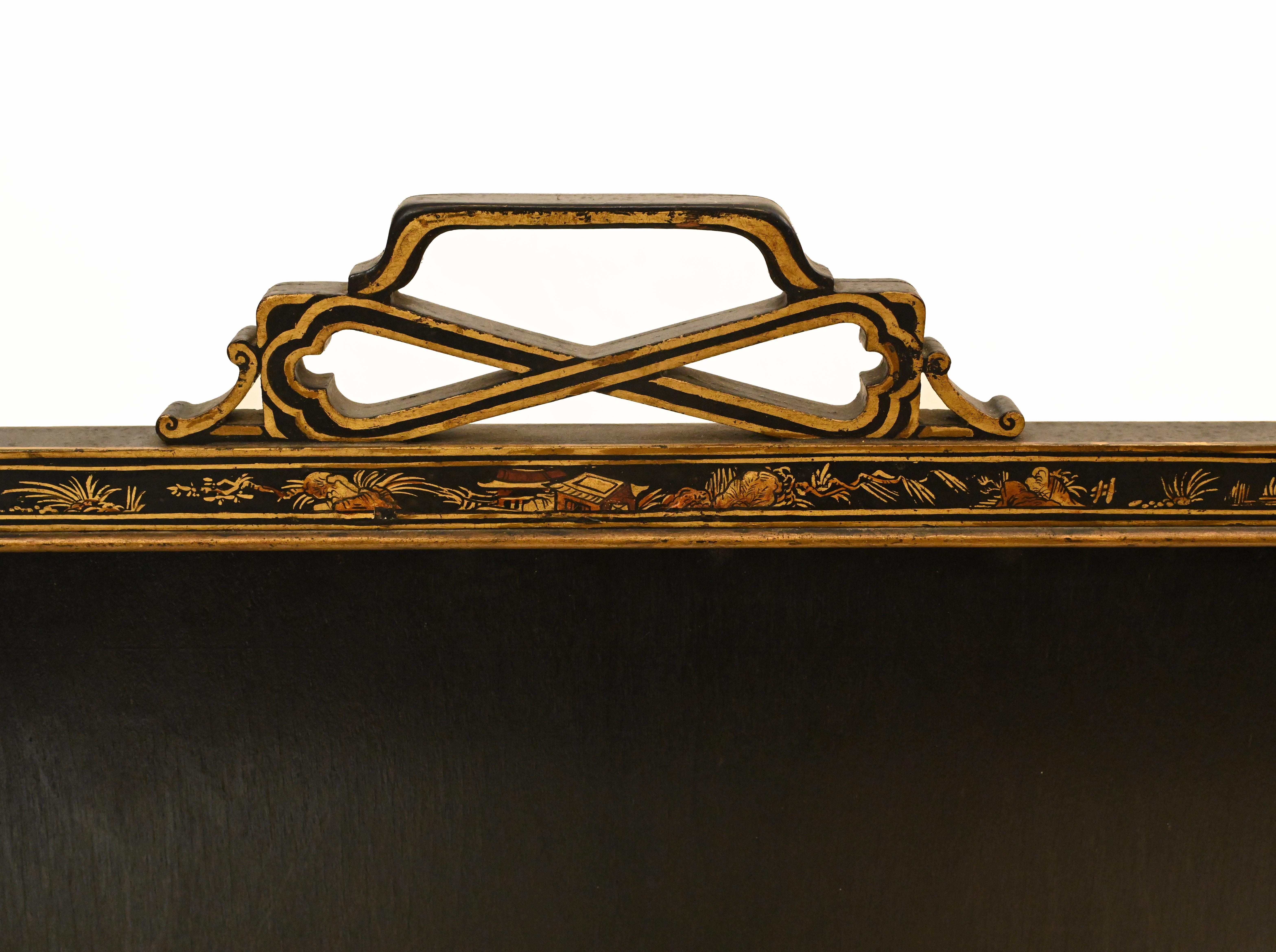 Paravento laccato Regency Chinoiserie, 1840 in vendita 7