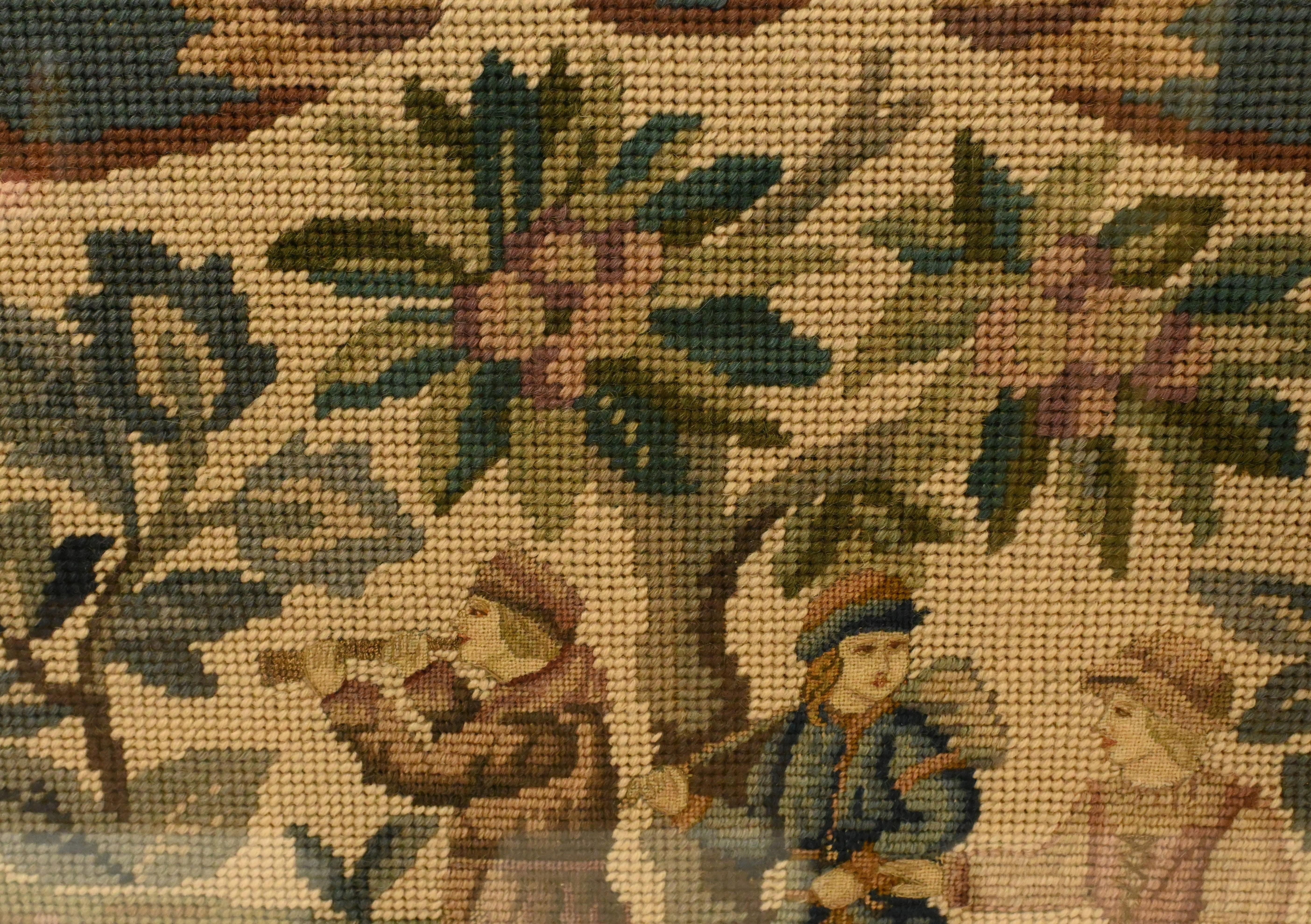 Mid-19th Century Regency Chinoiserie Lacquer Screen Tapestry Guard, 1840 For Sale