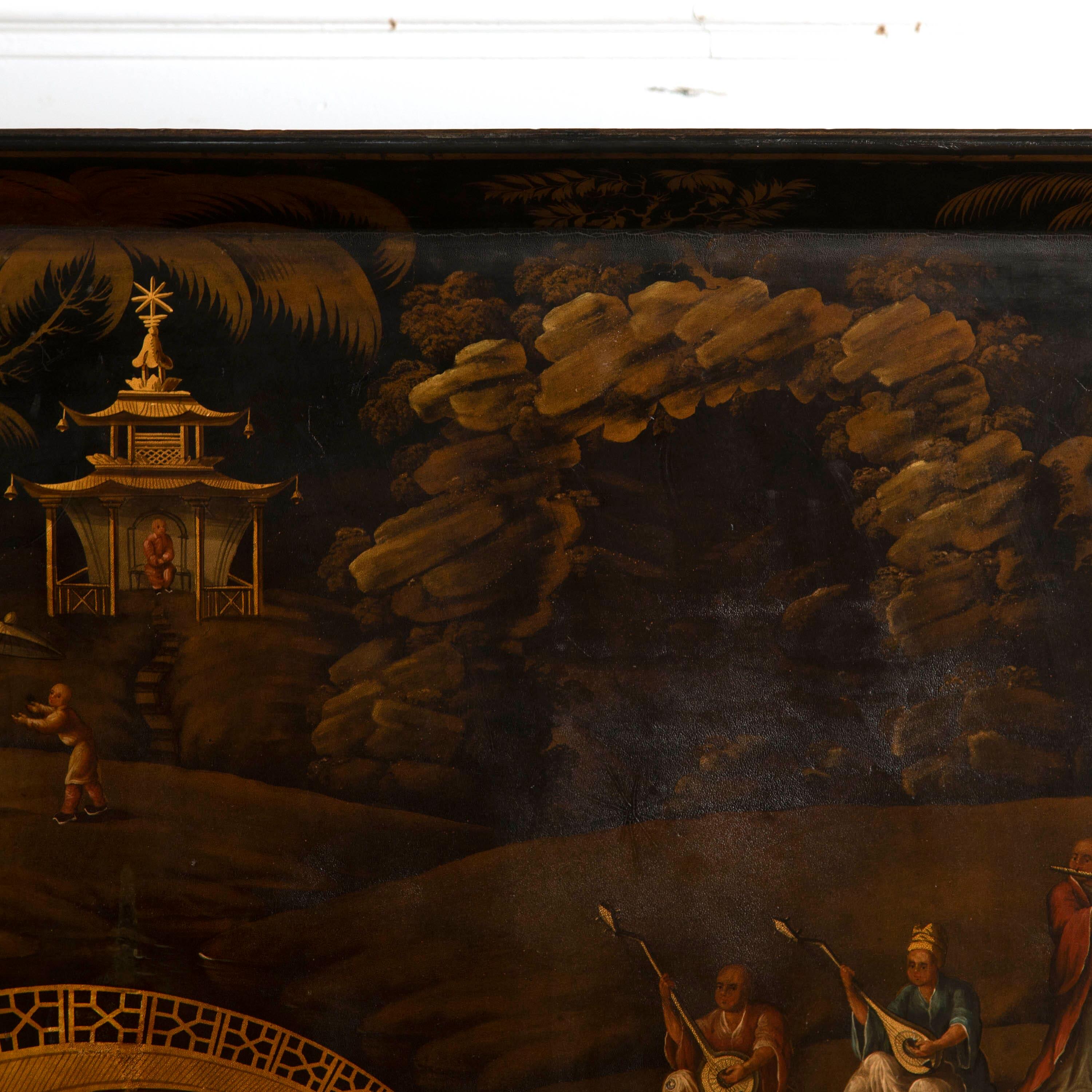 English Regency Chinoiserie Tray on Stand For Sale