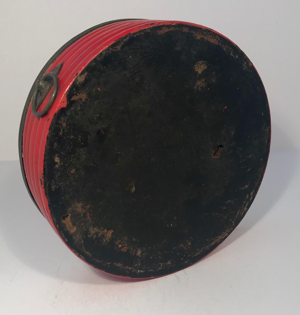 English Regency Wine Coaster Cinnabar Red Lacquer, Early 19th c. In Good Condition In West Palm Beach, FL