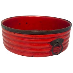 Cinnabar Red Lacquer Coaster,  English Regency Early 19th c.