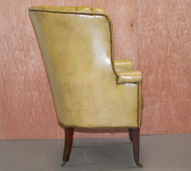 Regency circa 1815 Fluted Barrel Back Leather Wing Armchair and ...