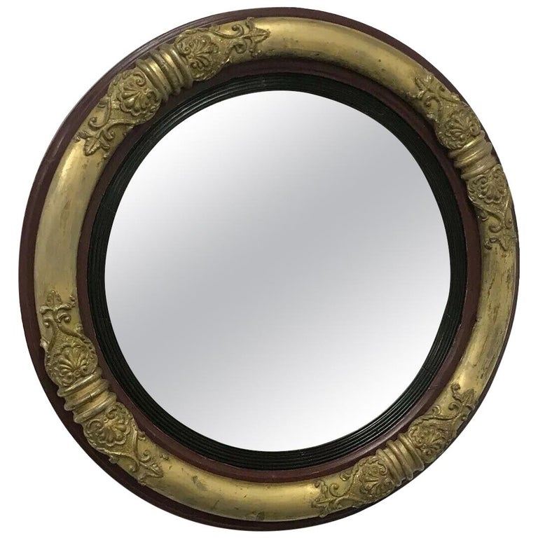 Regency Circular Wall Mirror with Ornate Gold Gilt Frame Antique For