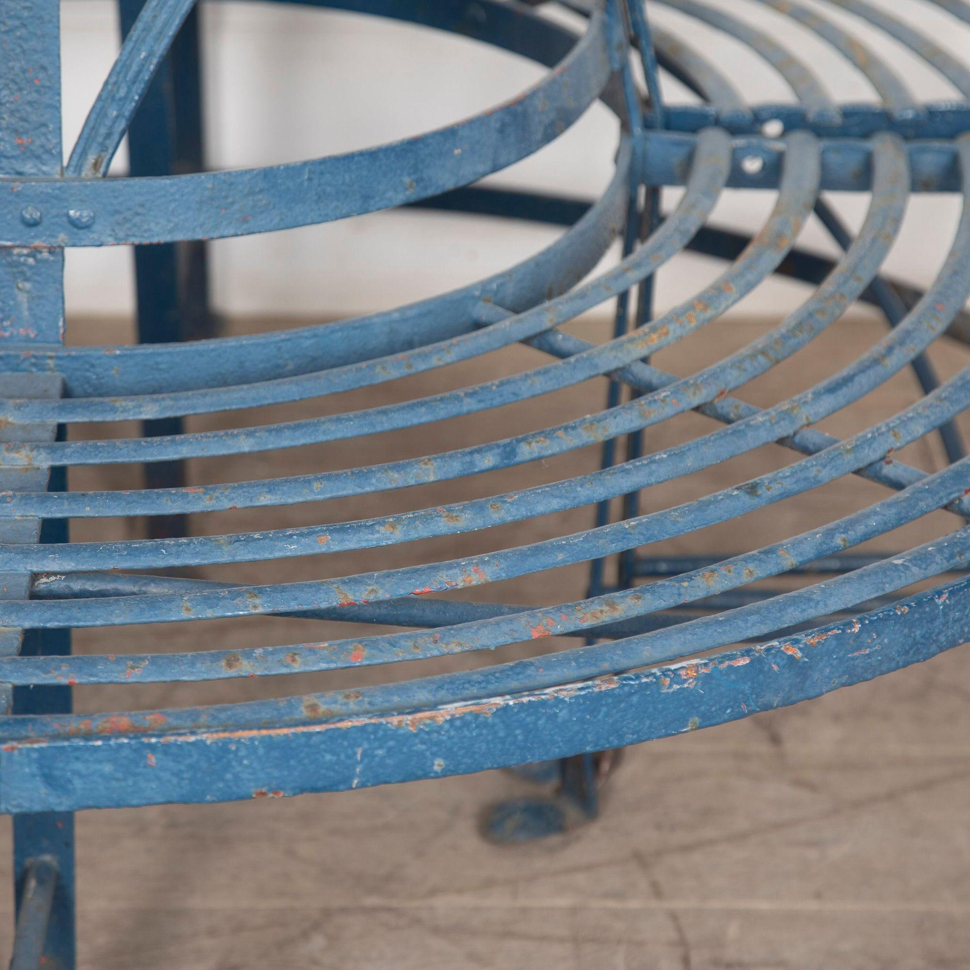 English Regency Circular Wrought Iron Tree Seat