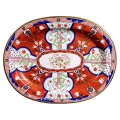 Regency Coalport Porcelain Dish Painted with the Dollar Pattern