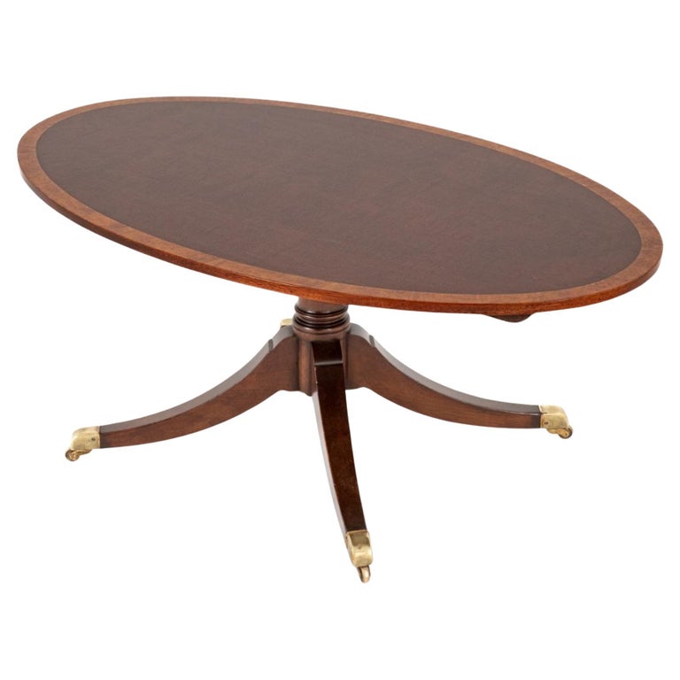 Regency Coffee Table Mahogany Oval Revival For Sale at 1stDibs