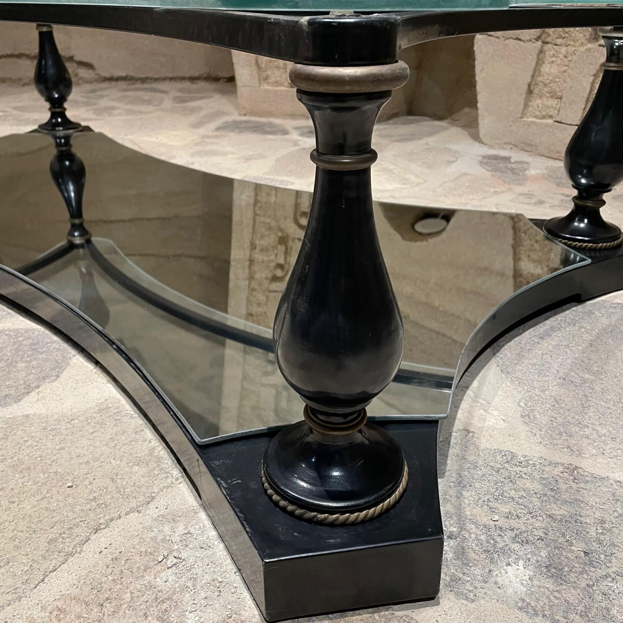1960s Coffee Table Sculptural Glass Black Iron + Brass Arturo Pani In Good Condition For Sale In Chula Vista, CA