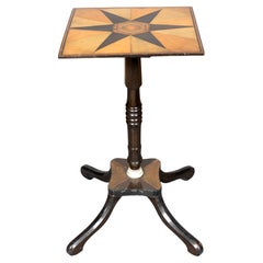 Regency Colonial Ebony And Parquetry Table