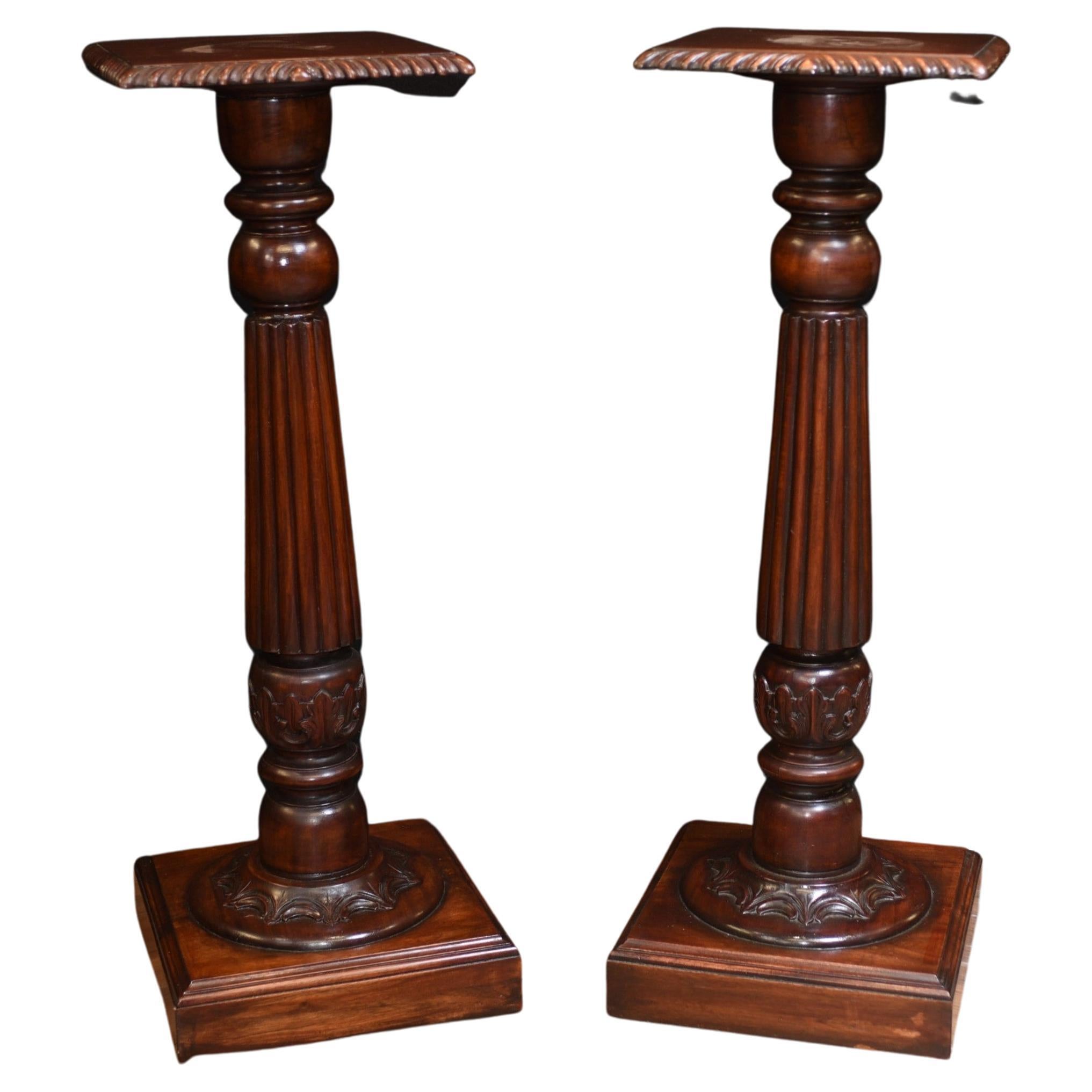 Regency Column Tables, Mahogany Pedestal For Sale