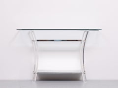 Regency Console table and Mirror in Chrome  1970s  France