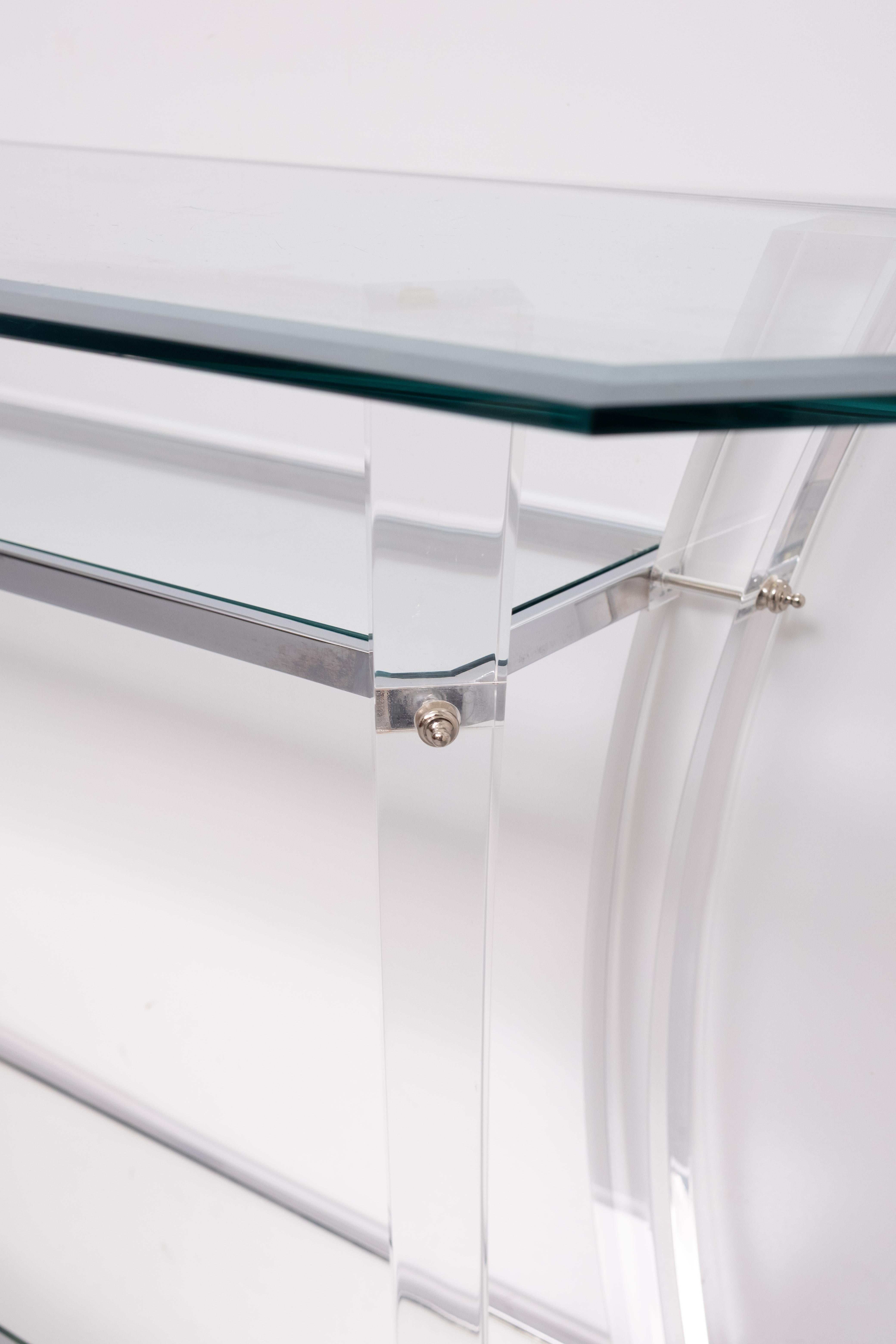 Hollywood Regency Console et miroir Regency en chrome  1970s  France en vente