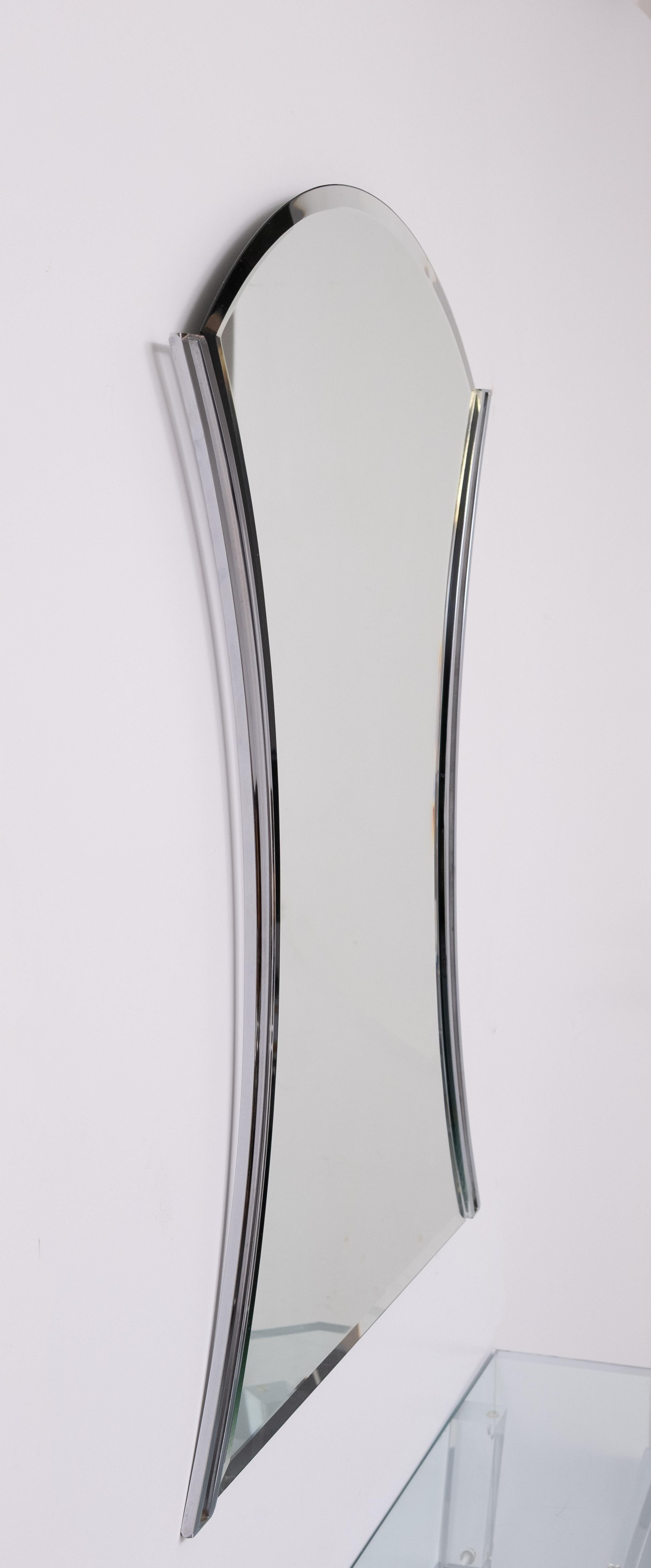 Console et miroir Regency en chrome  1970s  France en vente 2