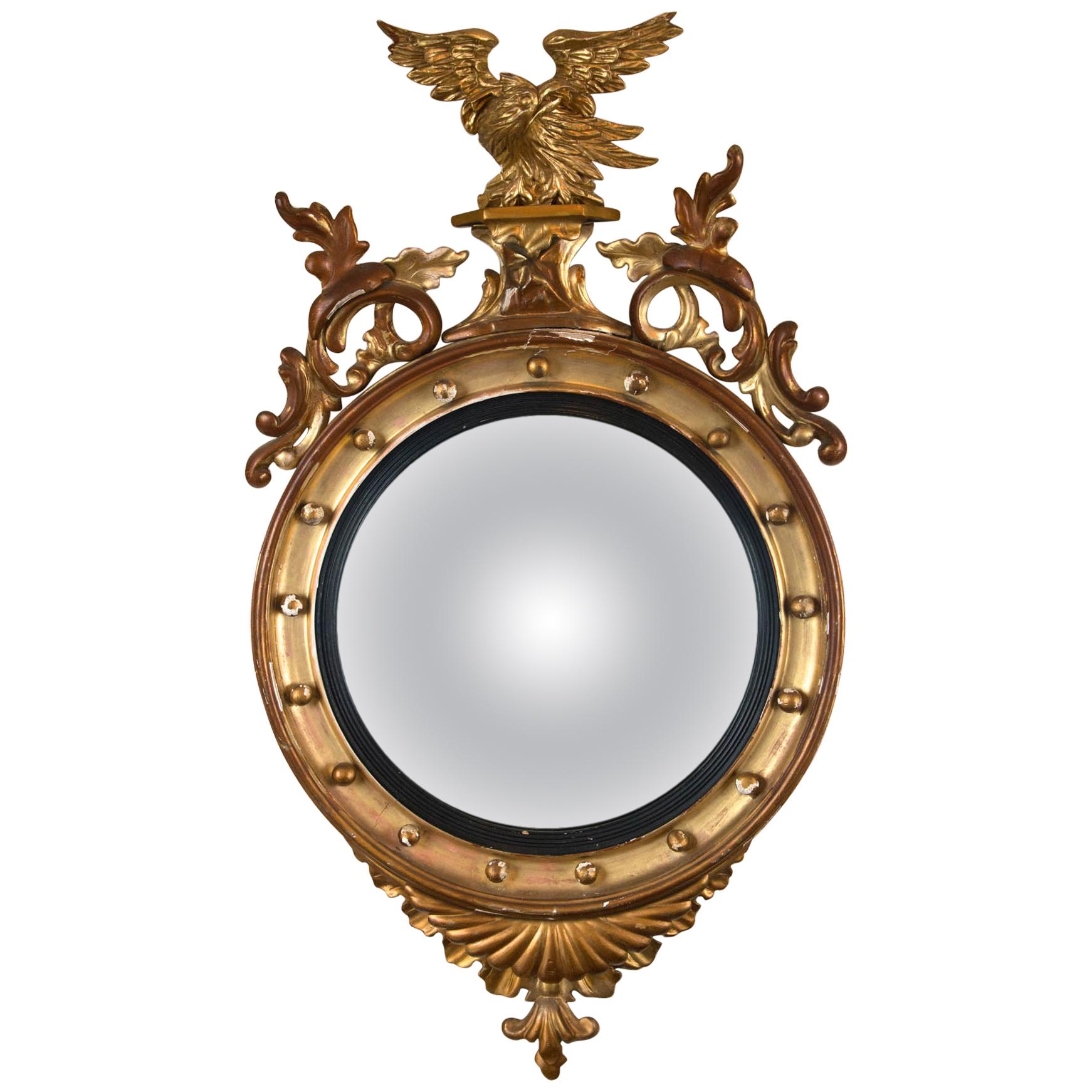 Regency Convex Giltwood Mirror