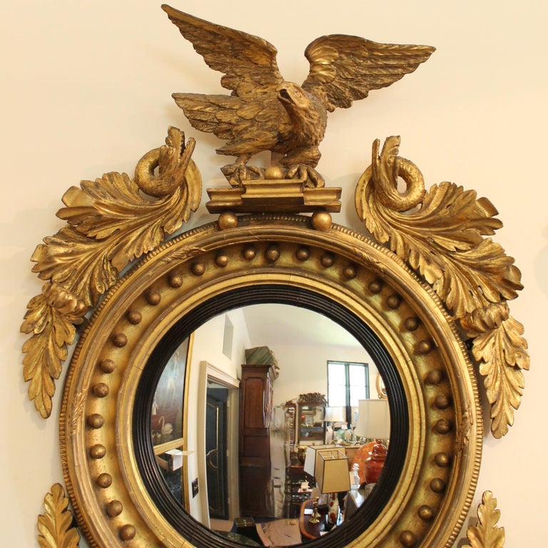 ancien grand miroir convexe