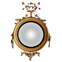 Regency Convex Girandole Mirror with Two Lights