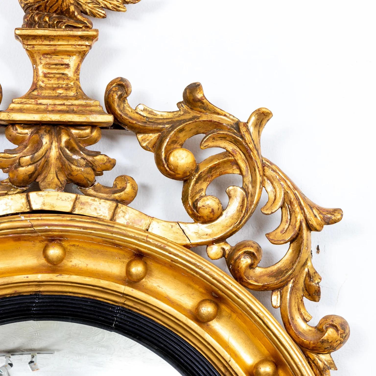 Regency Convex Mirror In Good Condition In Stamford, CT