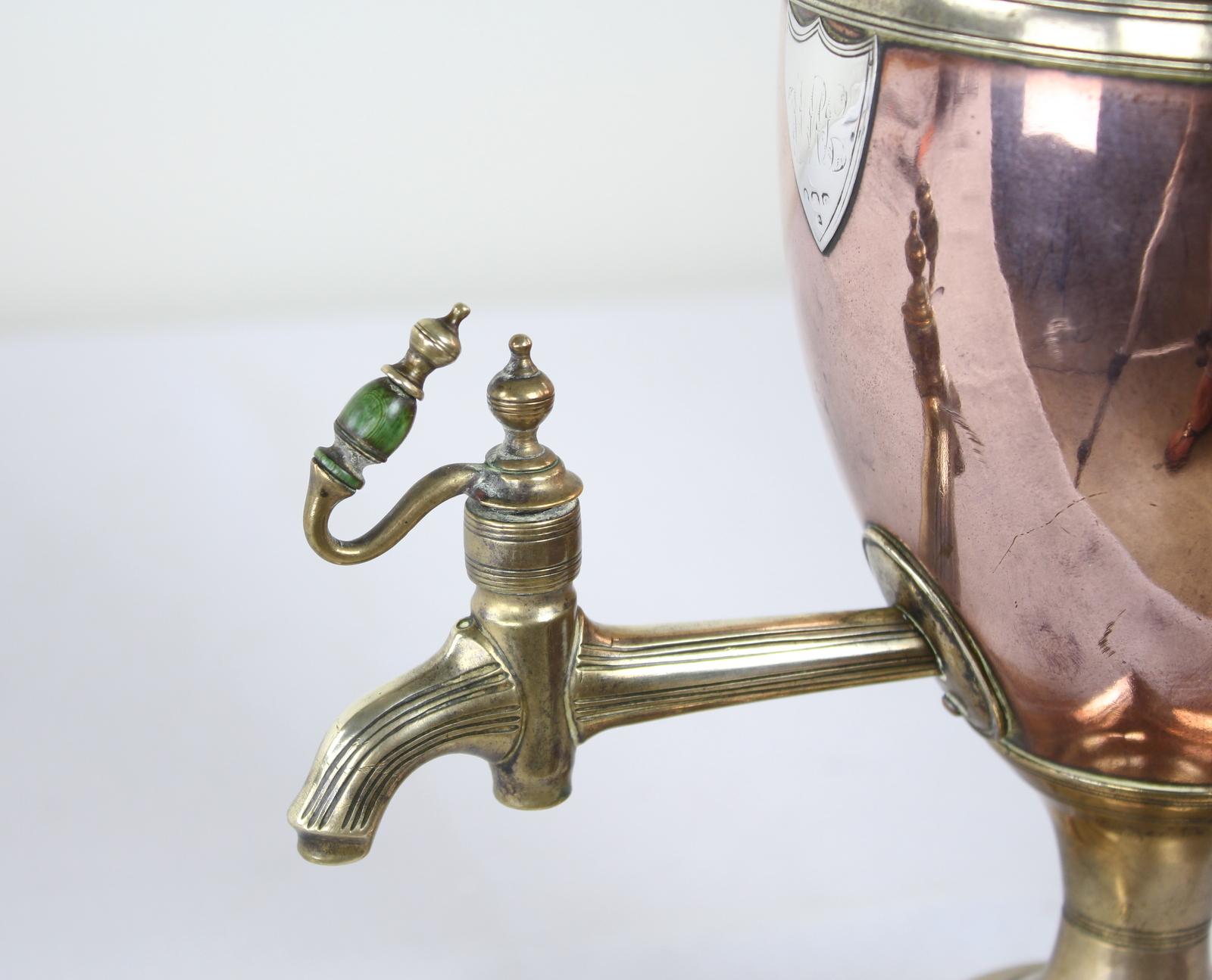 Laiton Samovar Regency en cuivre et laiton