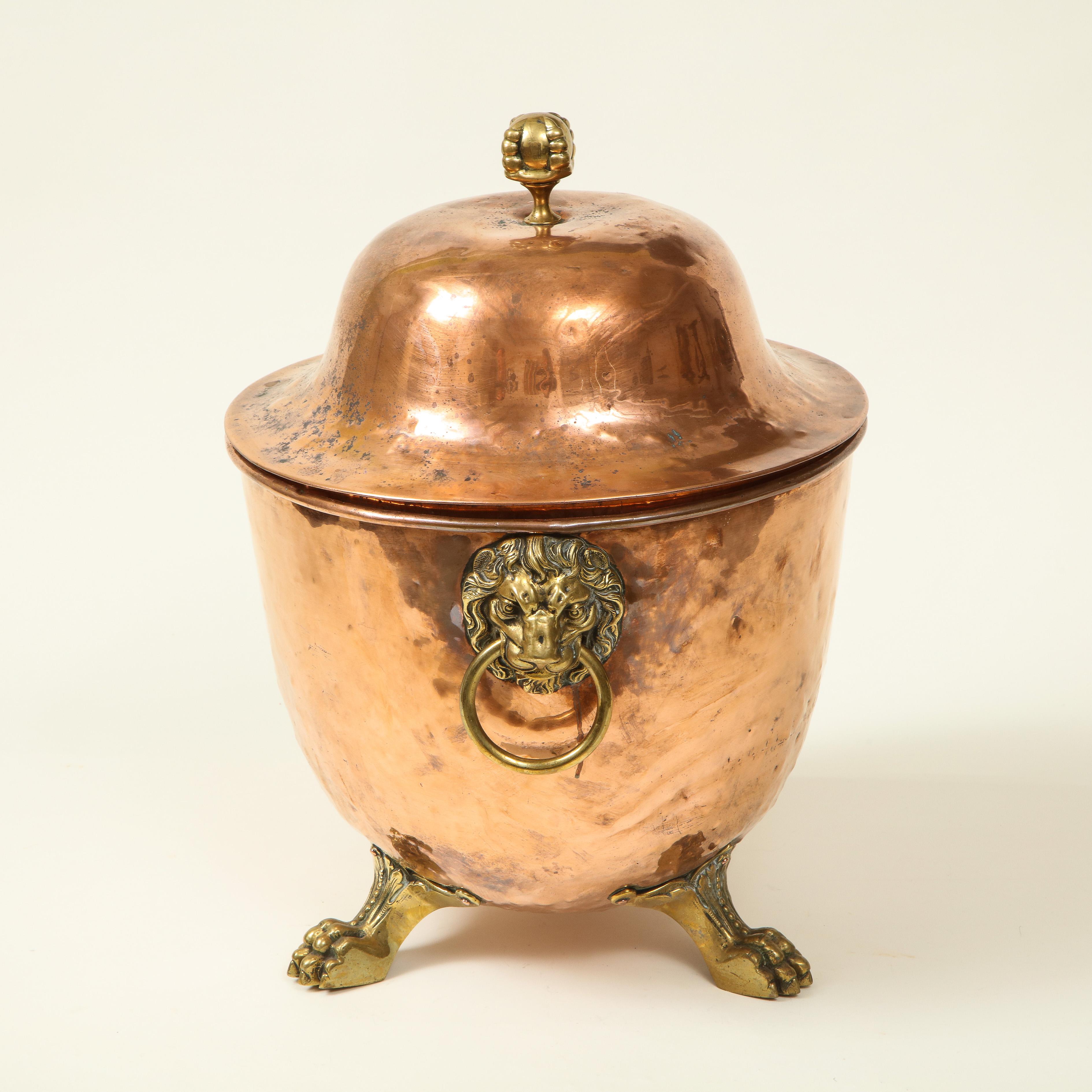 Regency Copper and Brass Urn-Form Coal Hod For Sale 6