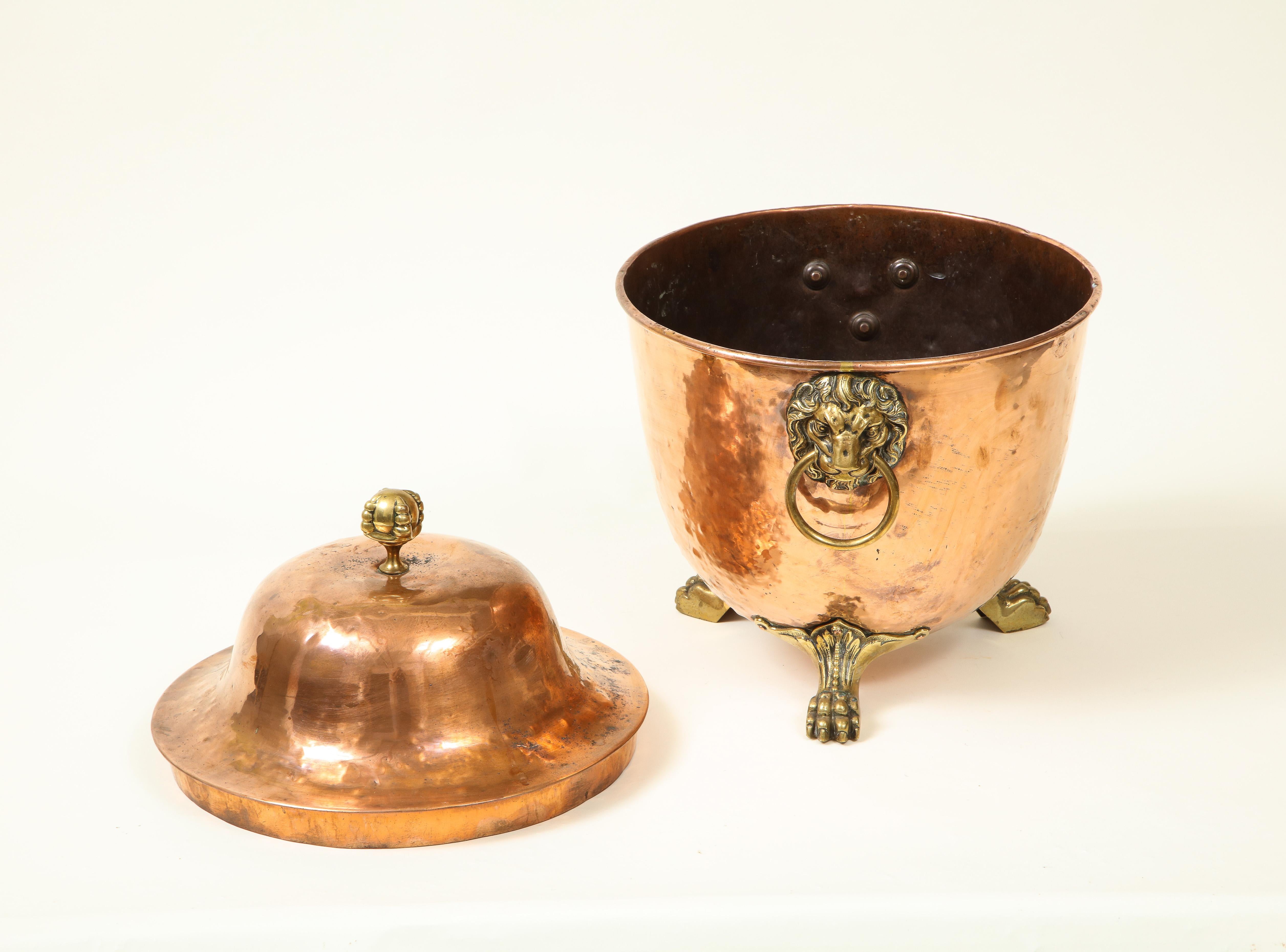Regency Copper and Brass Urn-Form Coal Hod For Sale 7