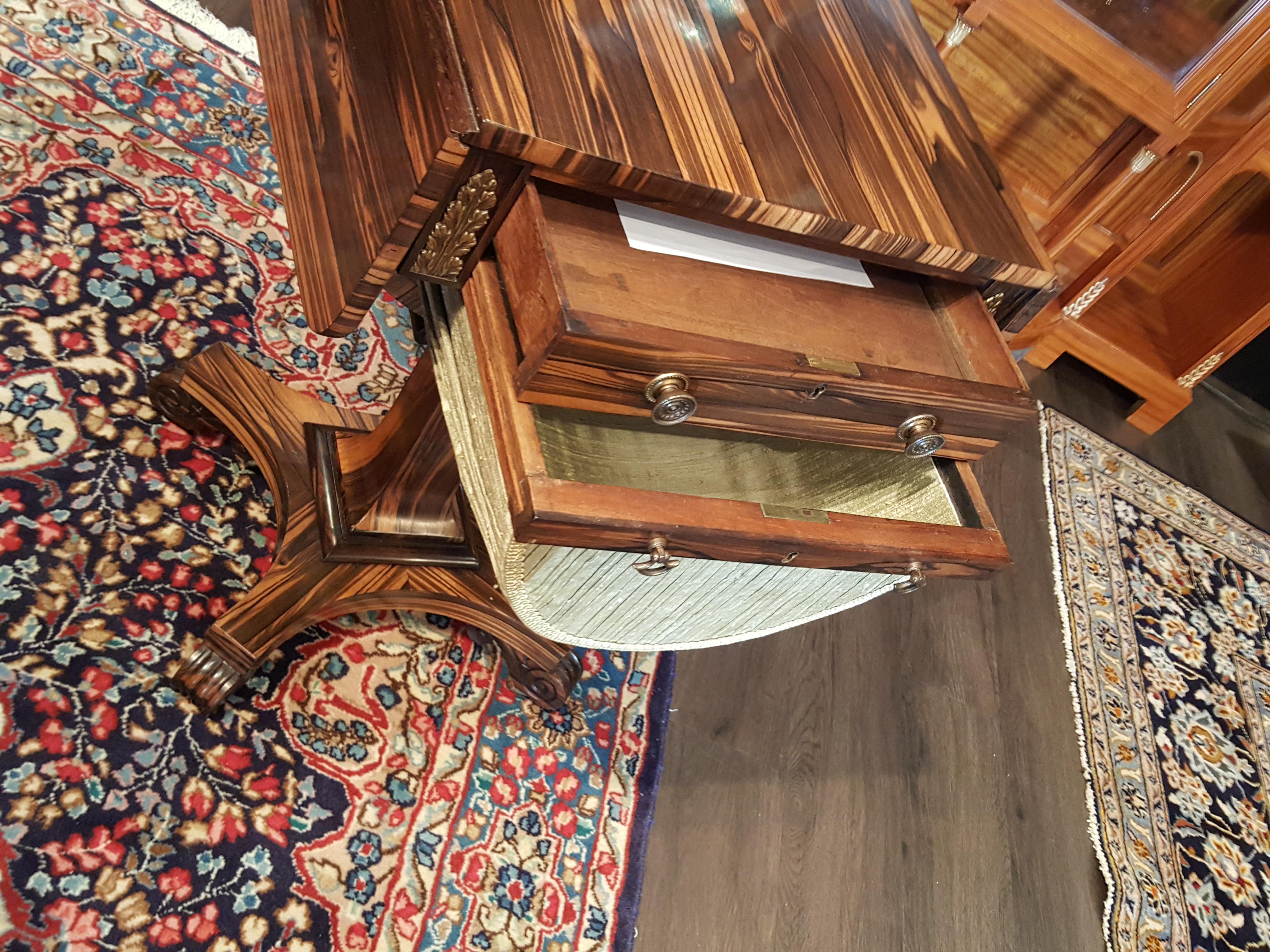 English Regency Coromandel Work Table For Sale