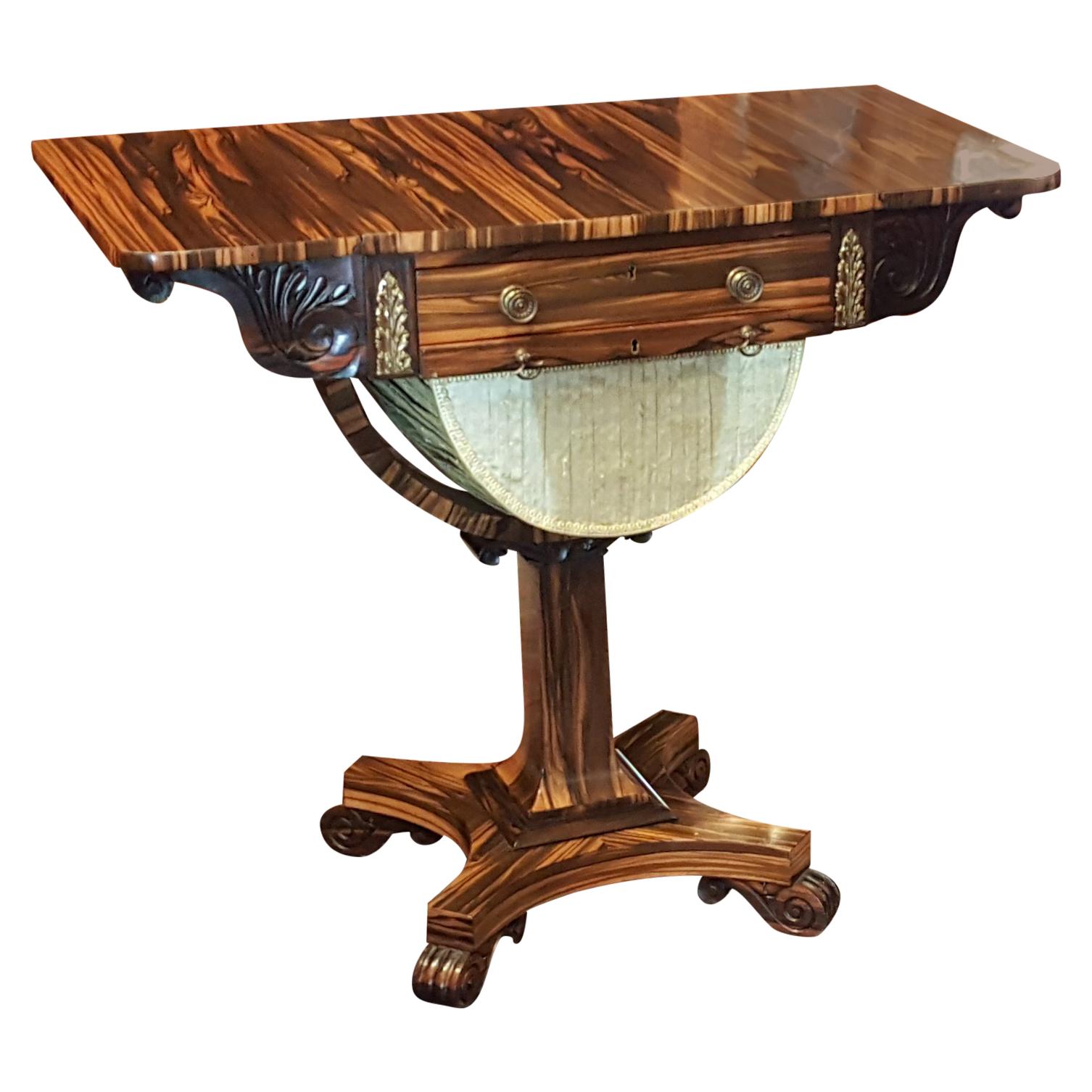 Regency Coromandel Work Table For Sale