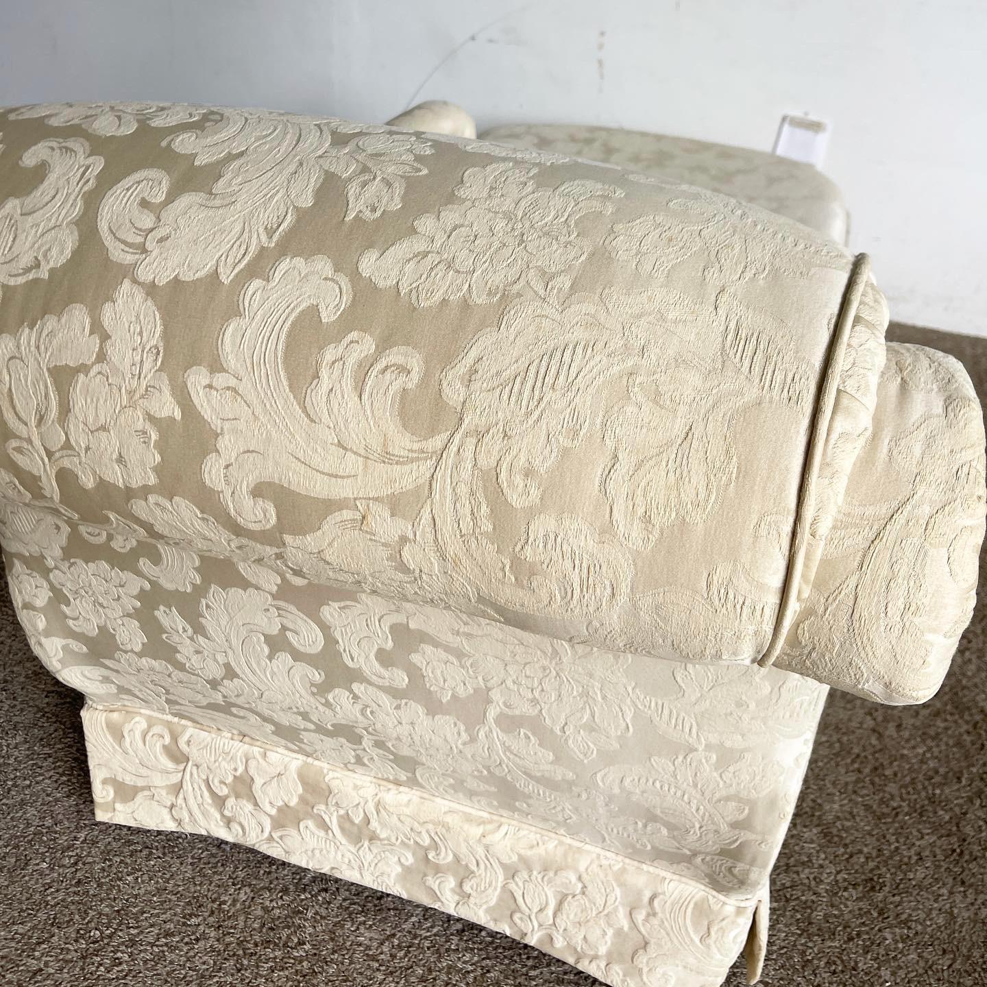 Regency Cream Fabric Chaise Lounge For Sale 5