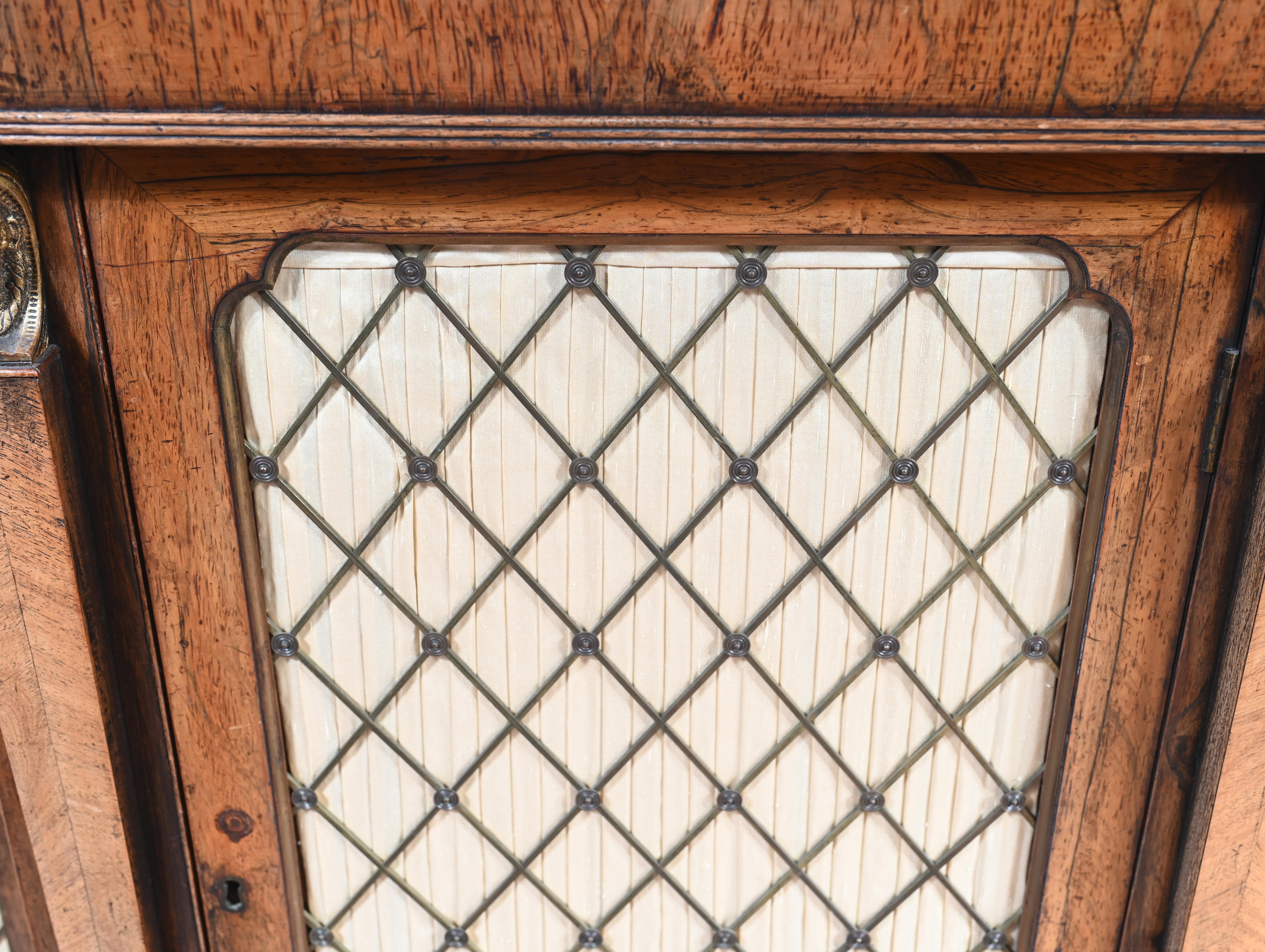 Giltwood Regency Credenza Breakfront Side Cabinet 1815 For Sale