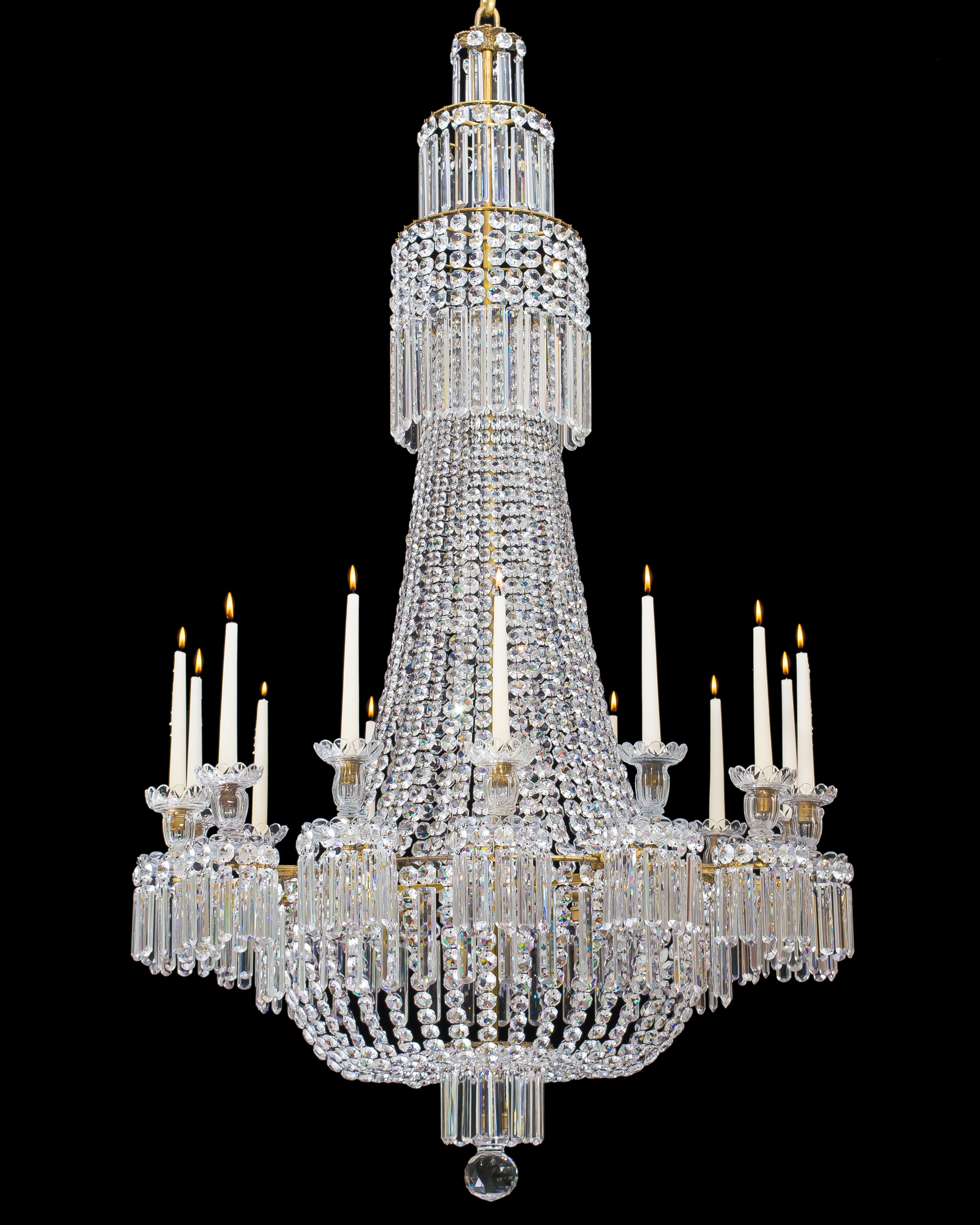 Regency Crystal Chandelier of Classic Tent and Basket Design by John Blades 1