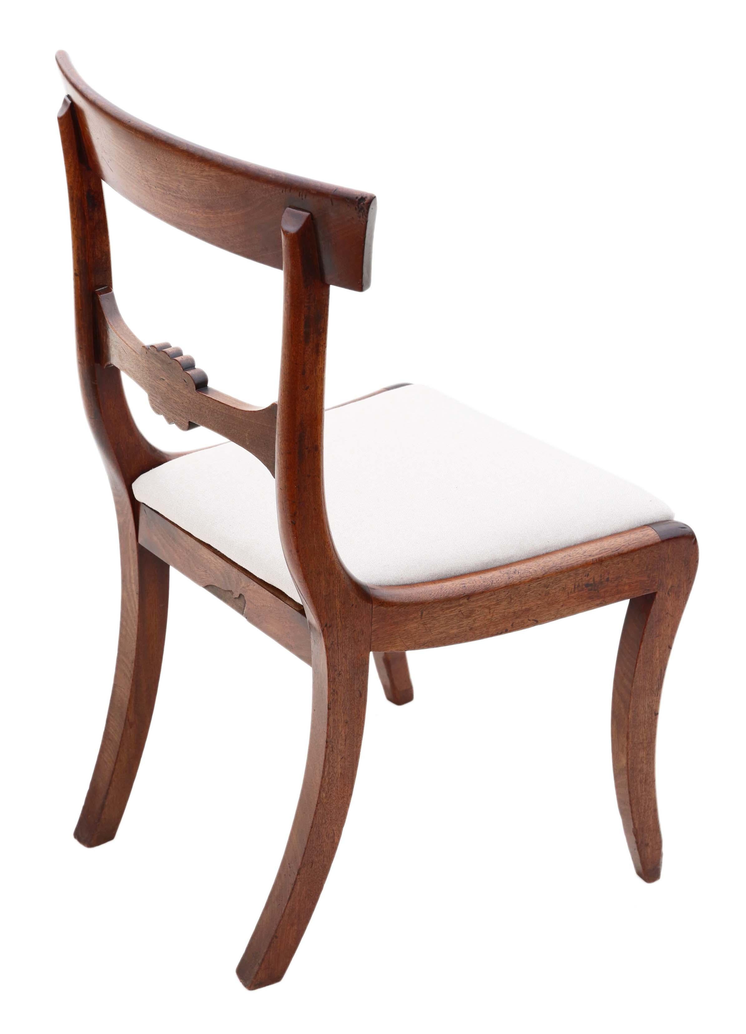 Regency Cuban Mahogany Dining Chairs: Set of 6 (4+2), Antique Quality, C1825 For Sale 9