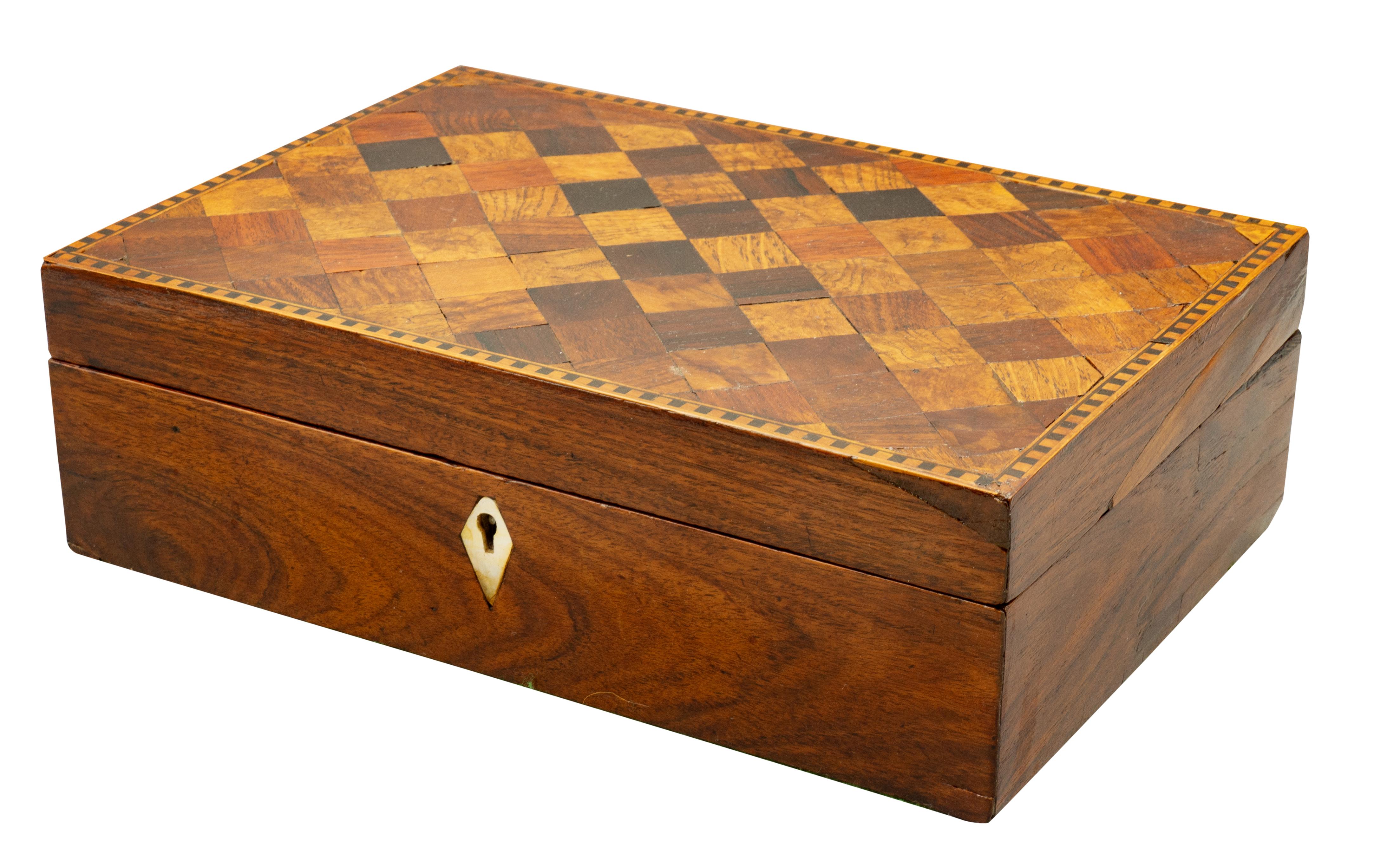 English Regency Cube Marquetry Box