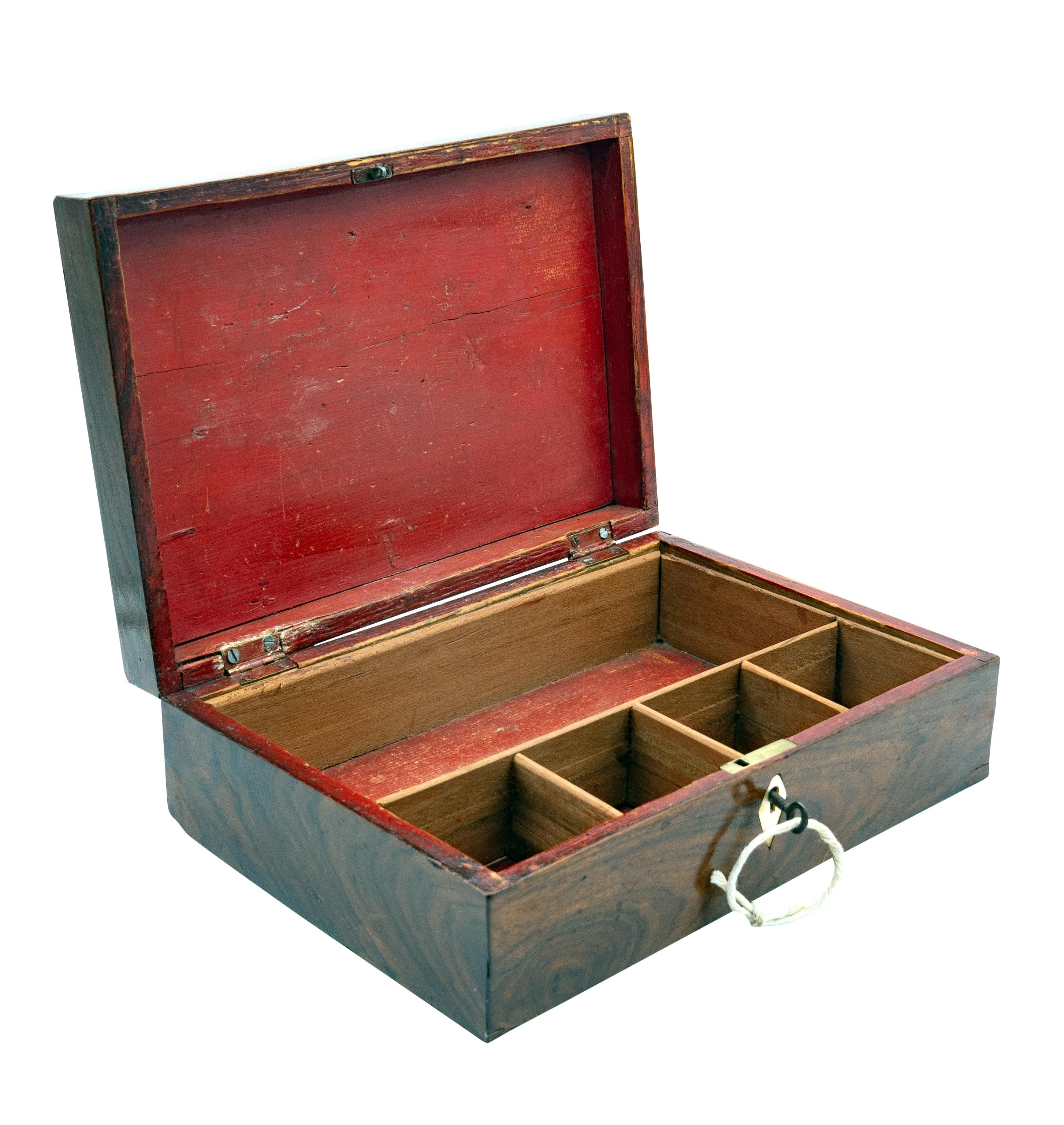 Regency Cube Marquetry Box In Good Condition In Essex, MA