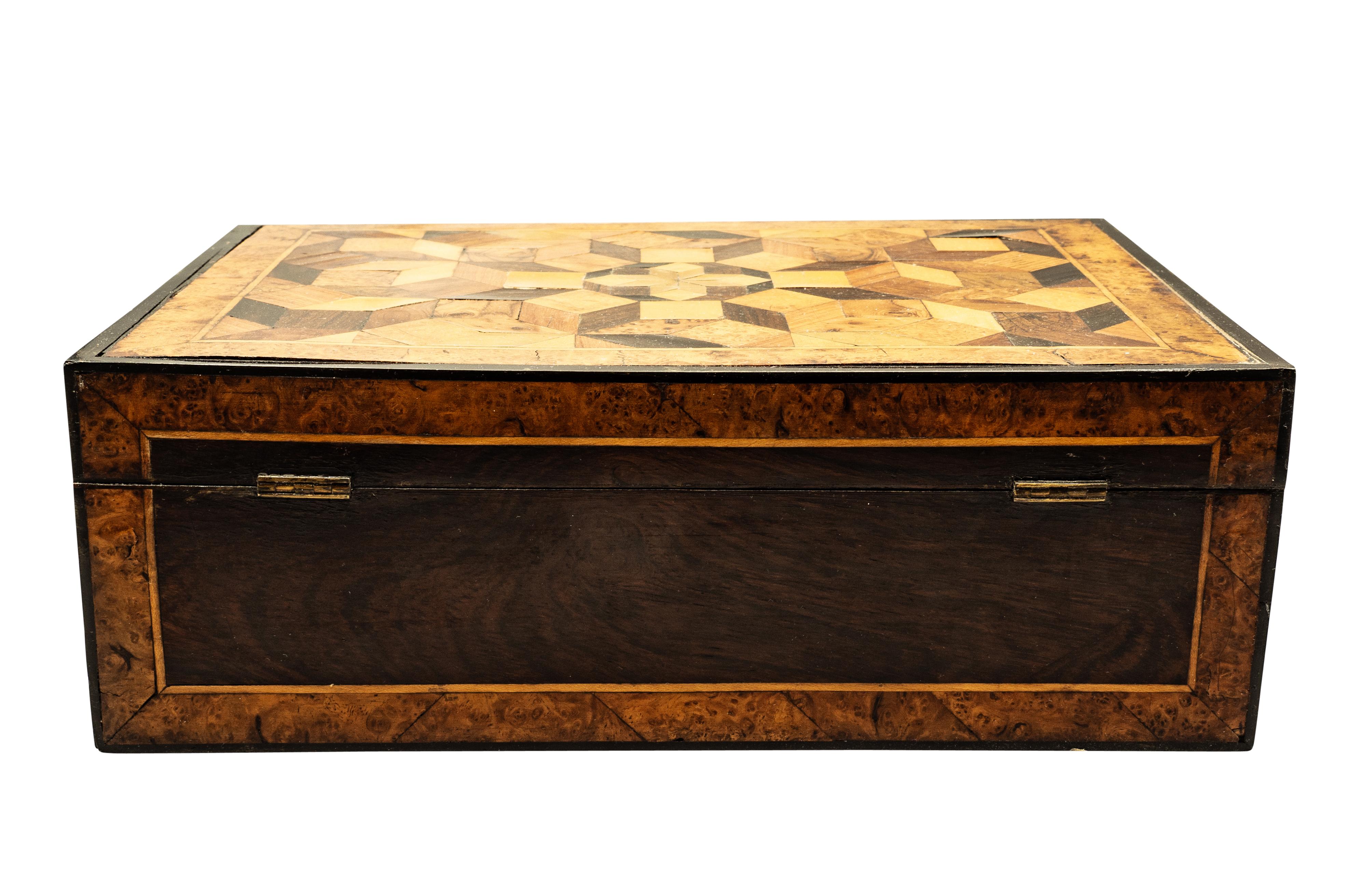 English Regency Cube Parquetry Box