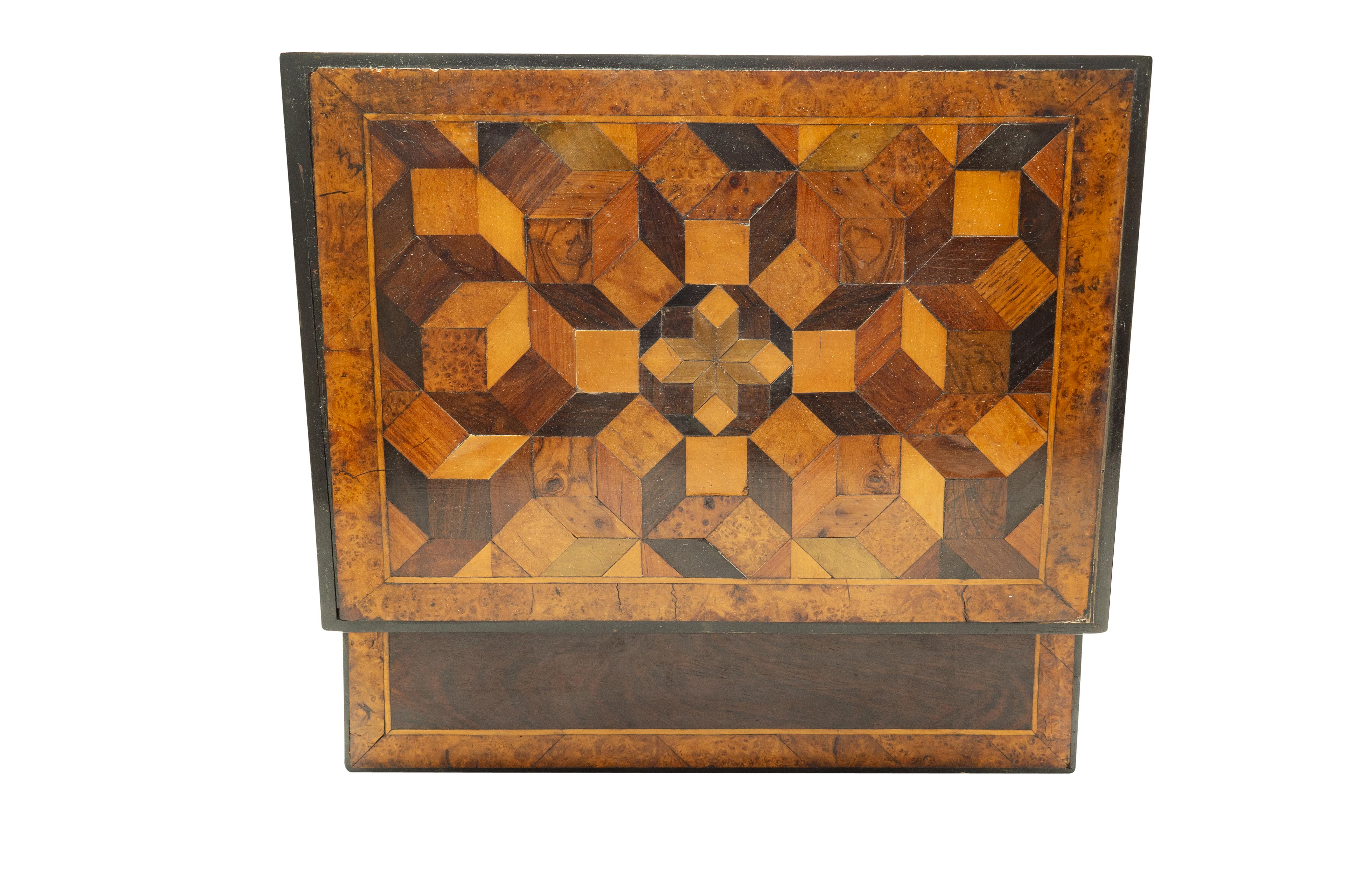 Regency Cube Parquetry Box In Good Condition In Essex, MA