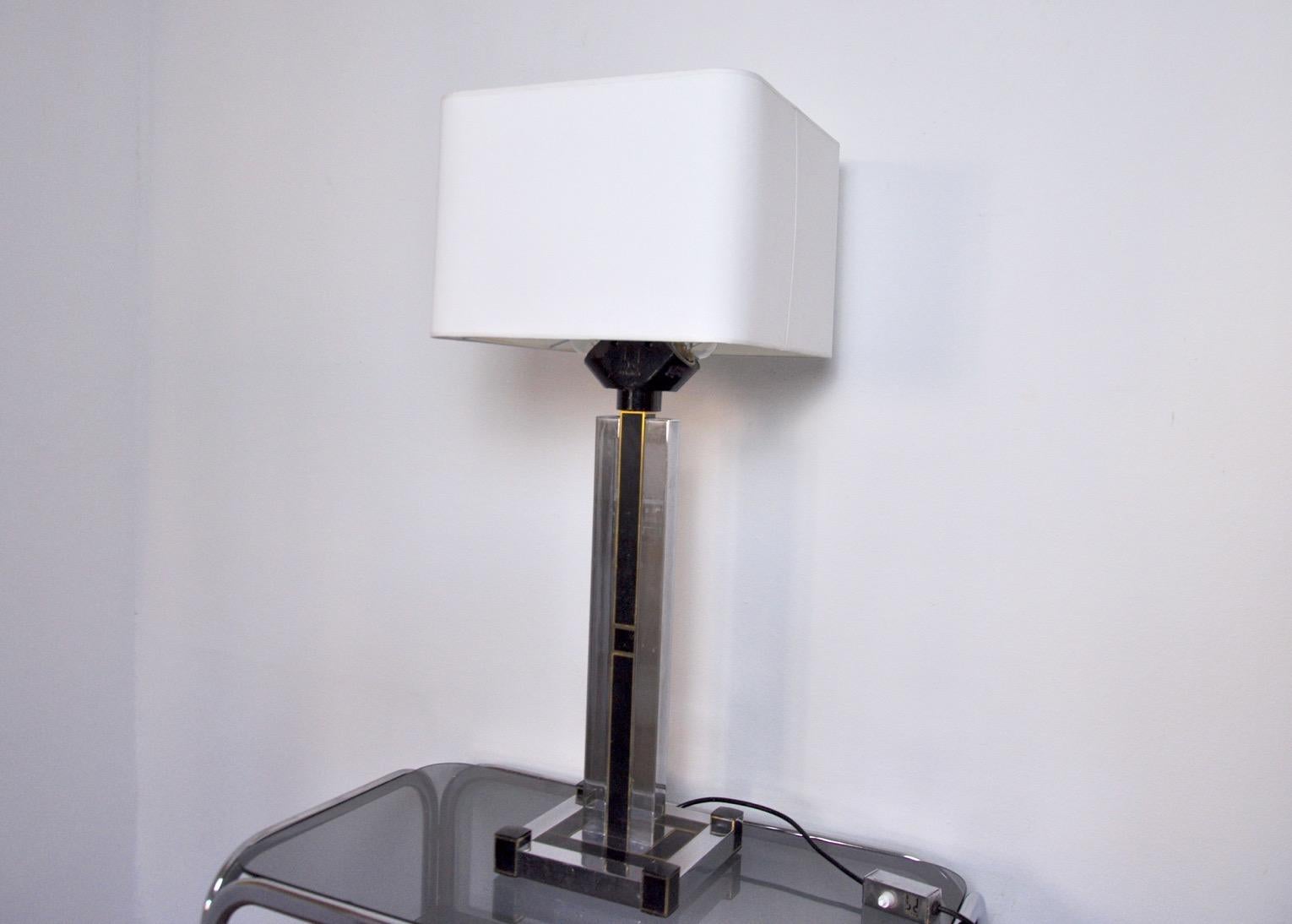 Regency Cubic Table Lamp by BD Lumica, Italy, 1980 In Good Condition For Sale In BARCELONA, ES