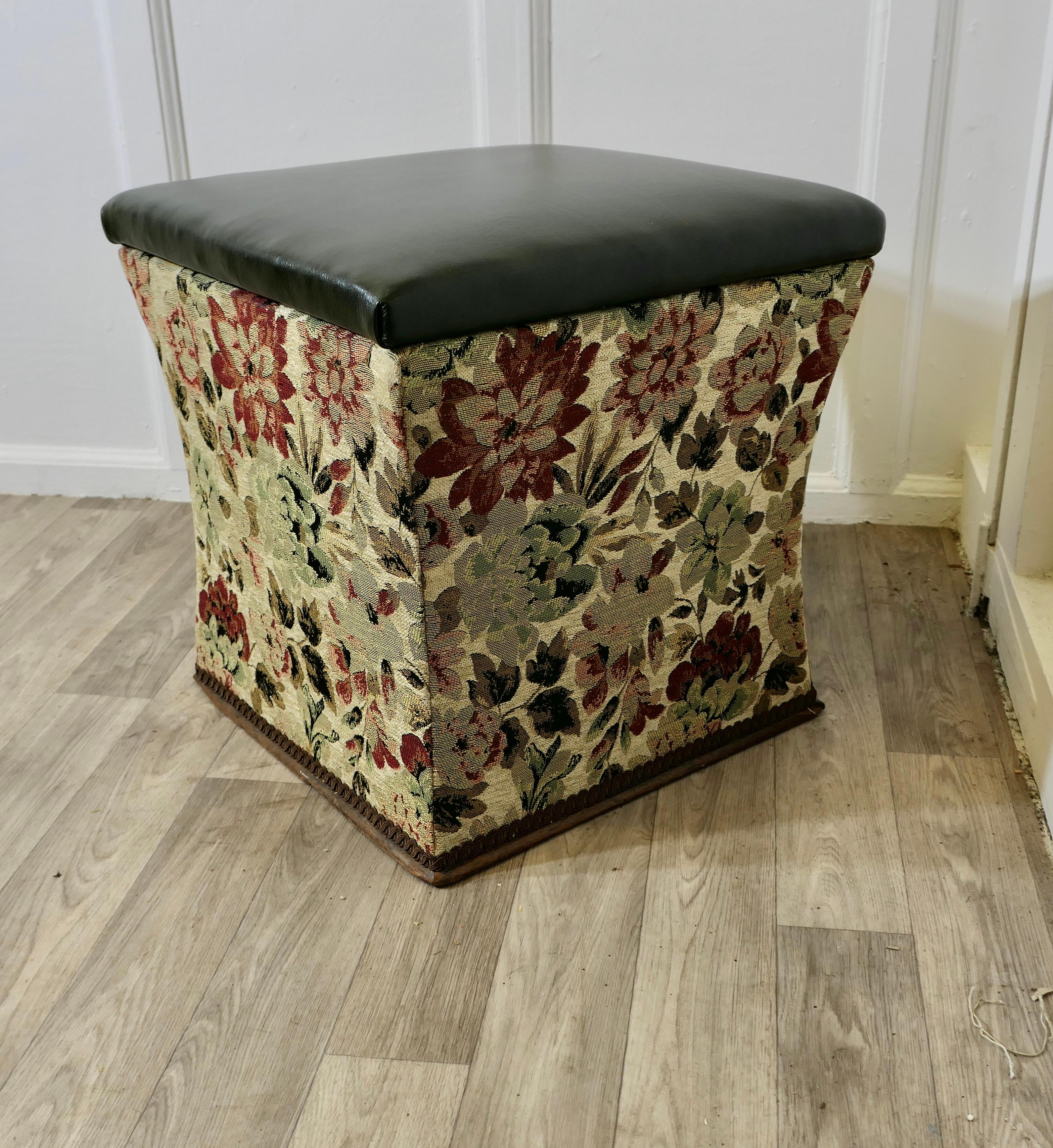 19th Century Regency Curved Upholstered Ottoman or Window Stool For Sale