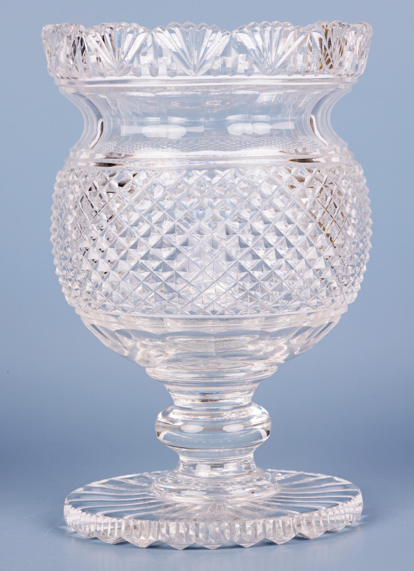 Regency Cut Glass Lidded Pedestal Jar For Sale 6