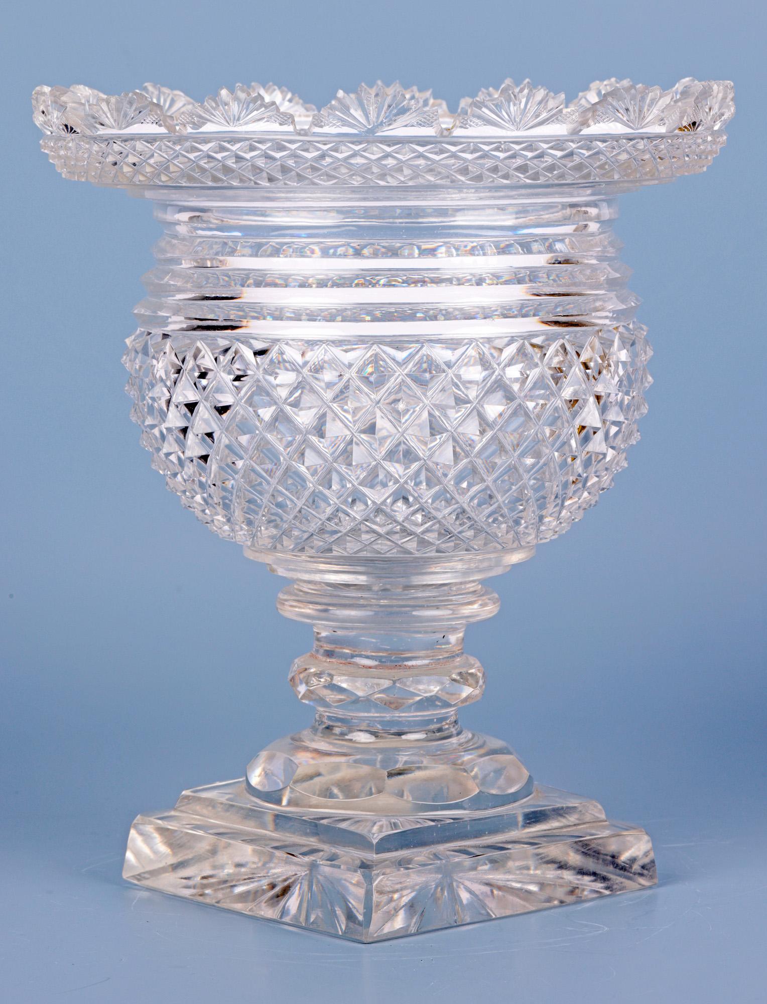Regency Cut Glass Lidded Pedestal Jar For Sale 6