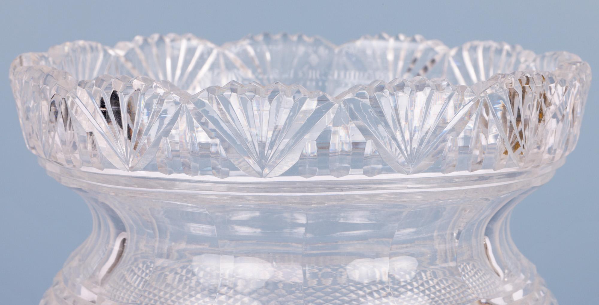 Regency Cut Glass Lidded Pedestal Jar For Sale 7