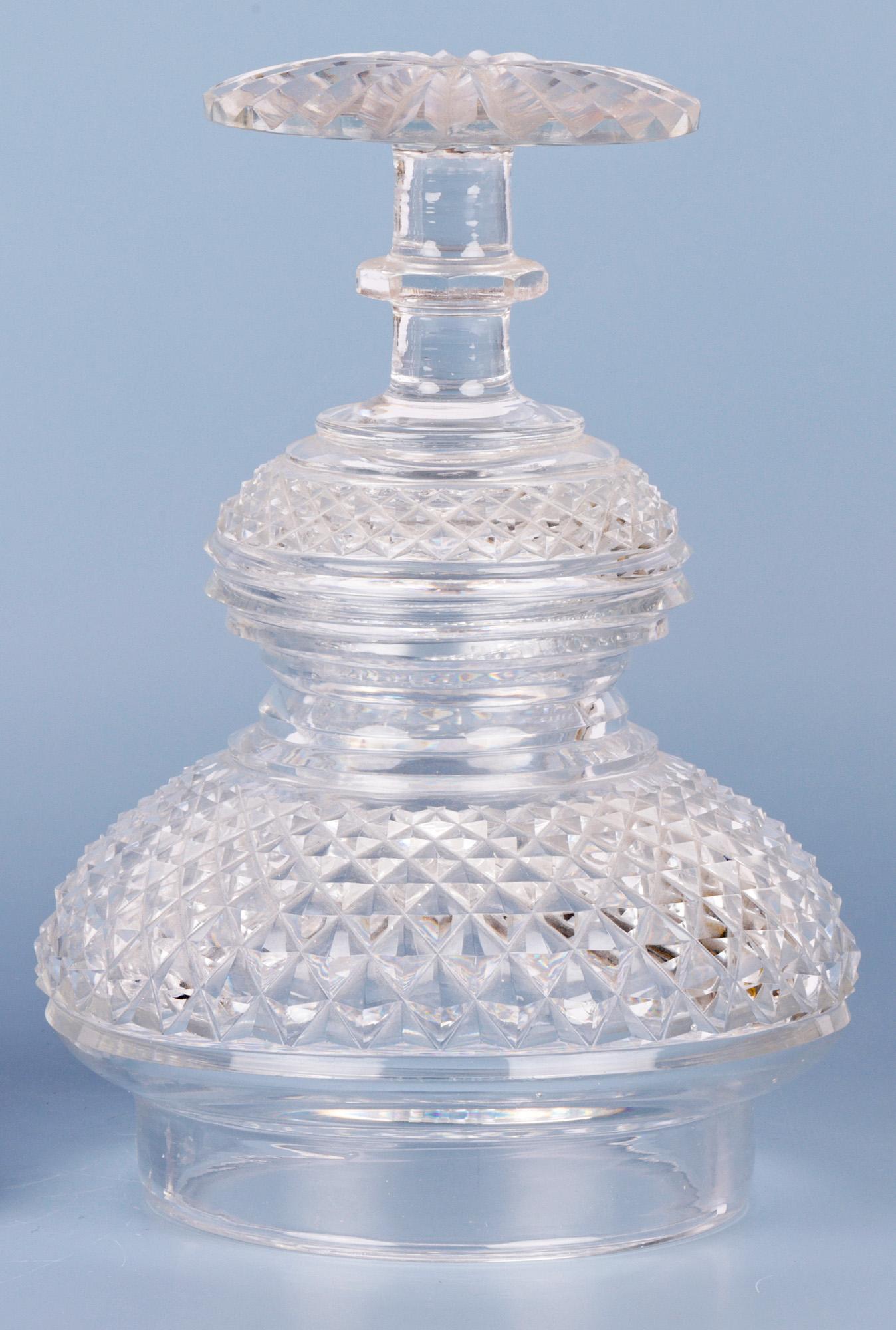 Regency Cut Glass Lidded Pedestal Jar For Sale 8