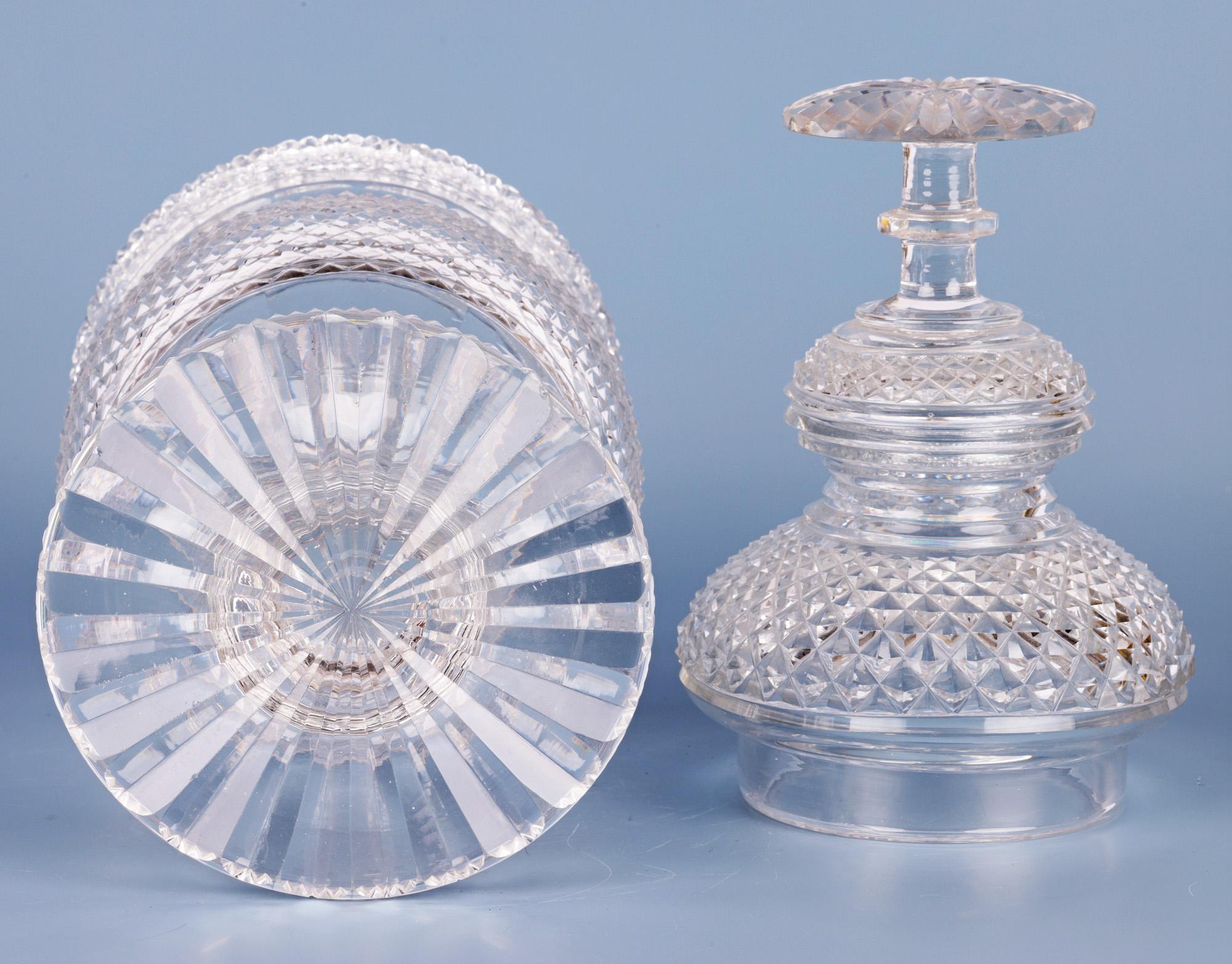 Regency Cut Glass Lidded Pedestal Jar For Sale 11