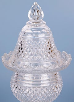 Regency Cut Glass Lidded Pedestal Jar