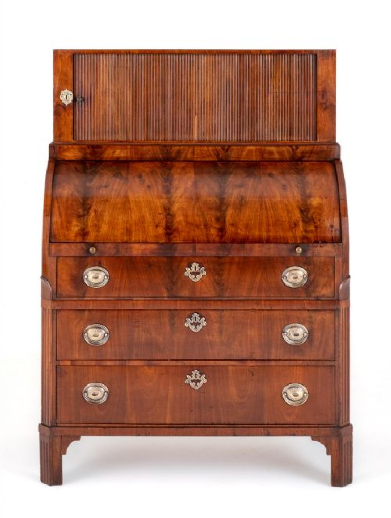 Regency Cylinder Desk Mahogany Furniture, 19th Century For Sale 8