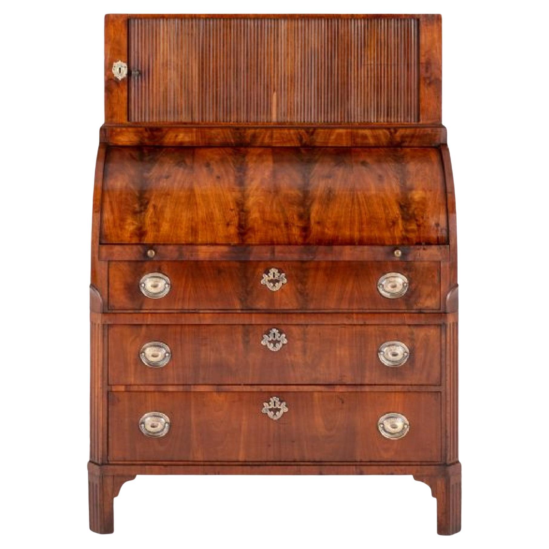 Regency Cylinder Desk Mahogany Furniture, 19th Century For Sale