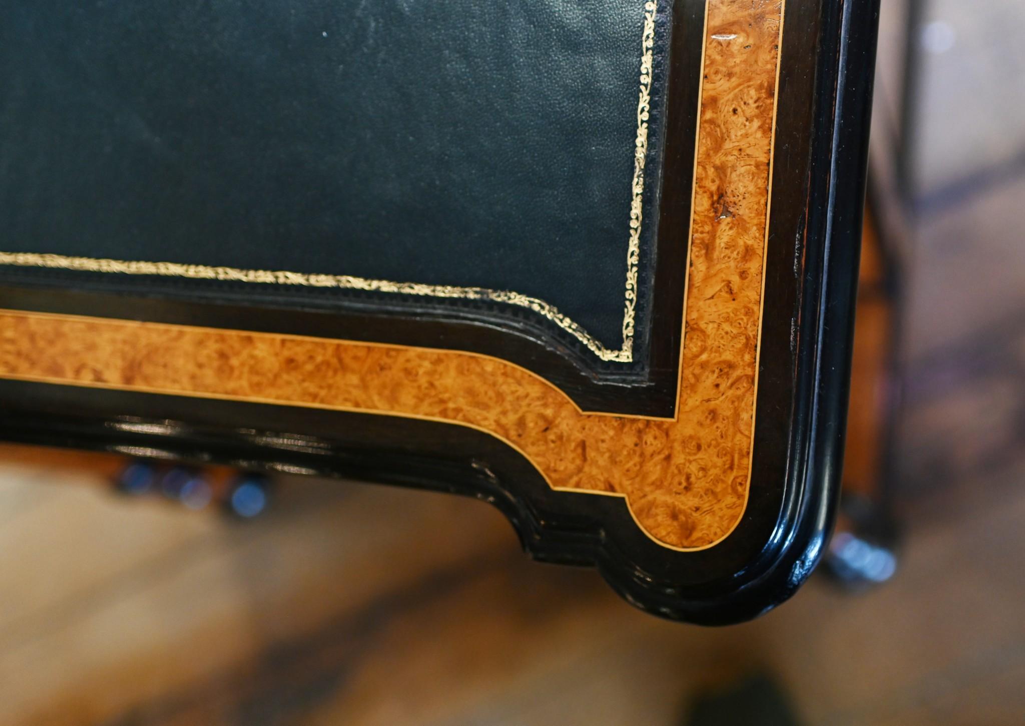 Regency Davenport Desk Burr Walnut Ebonized For Sale 3
