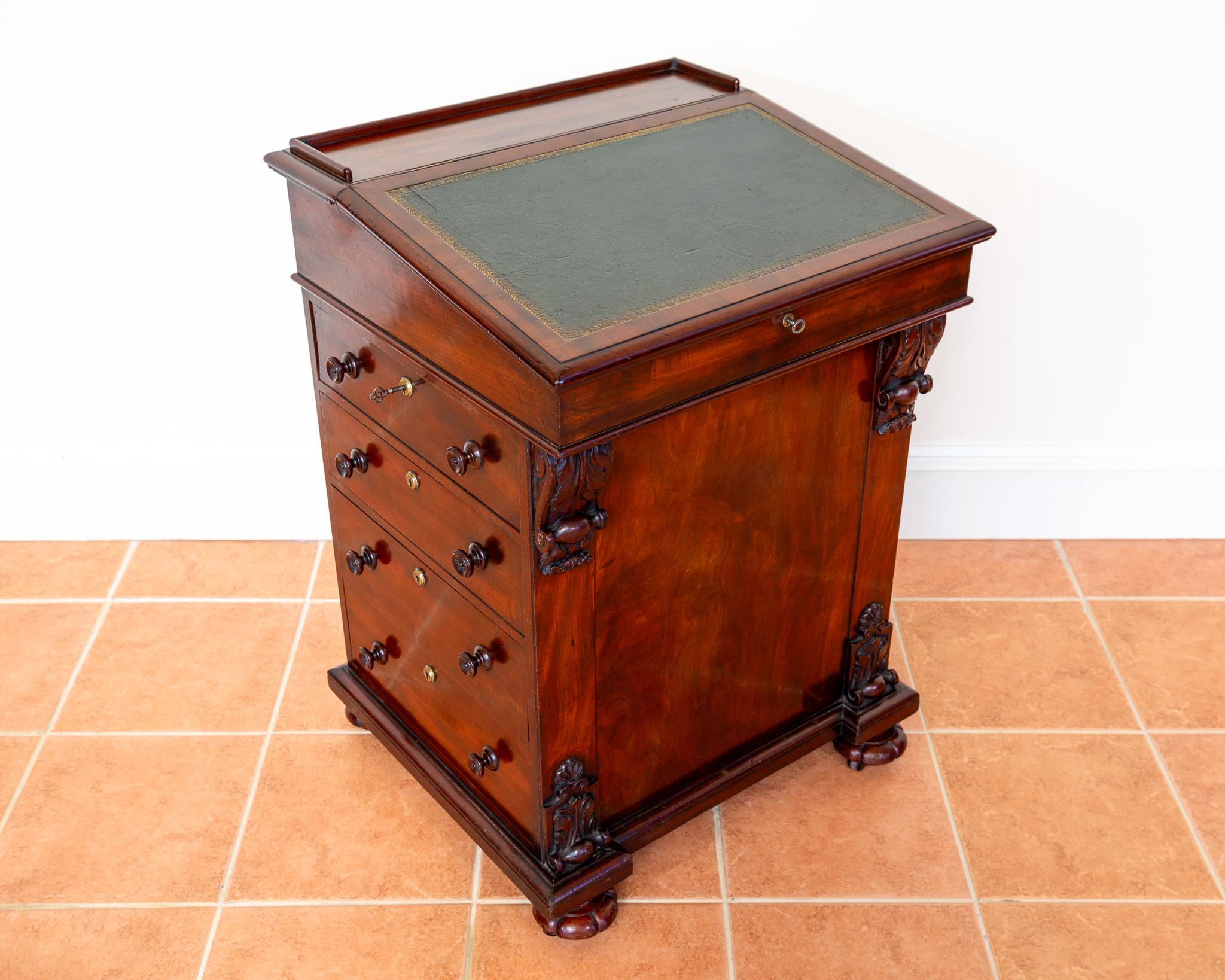 Regency Davenport Desk Flame Mahogany 1830s Georgian Freemans Fine Country House For Sale 5