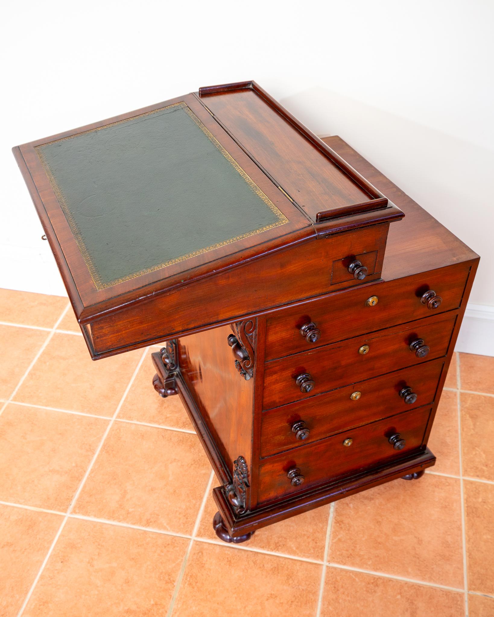 Regency Davenport Desk Flame Mahogany 1830s Georgian Freemans Fine Country House For Sale 6